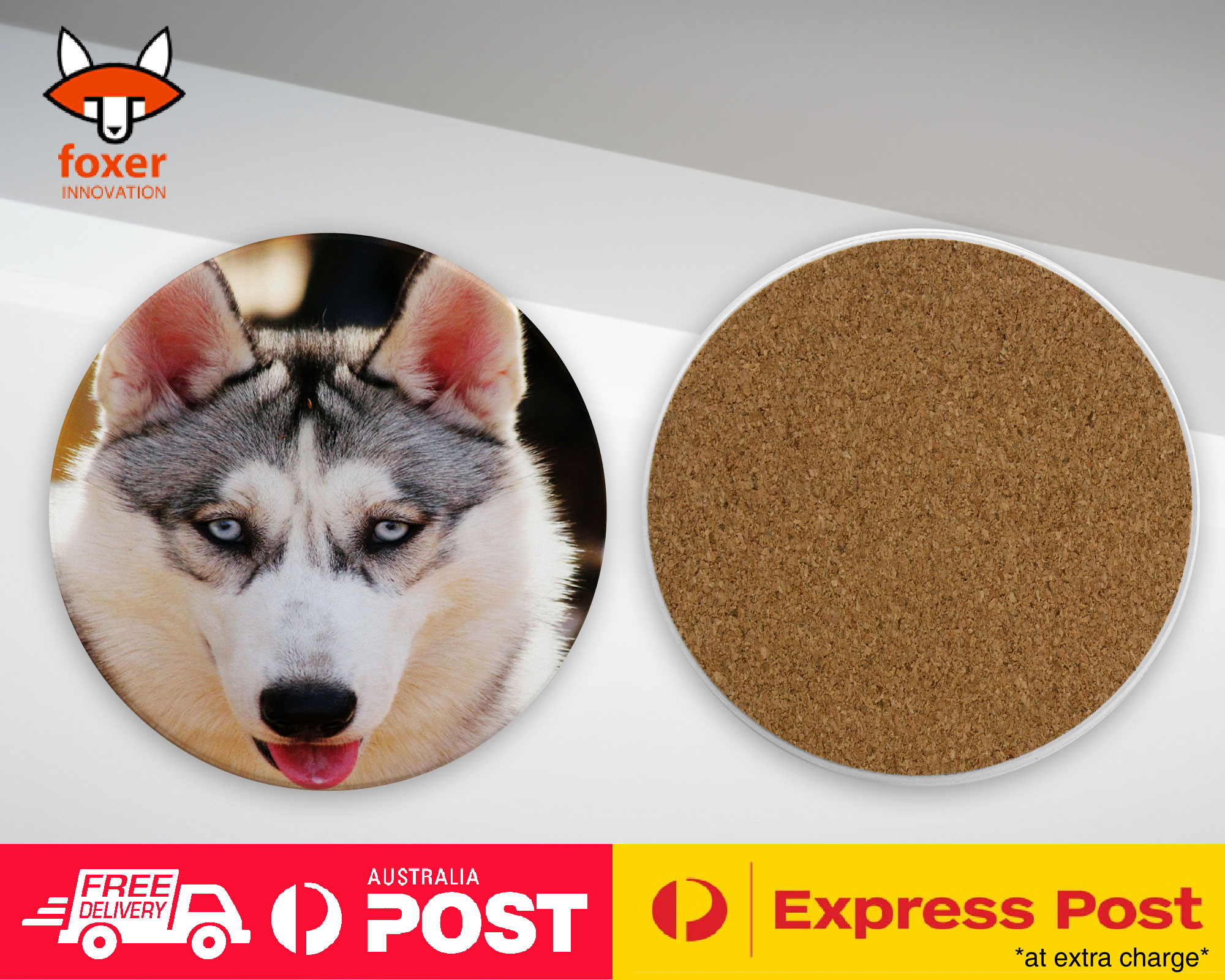 COASTER COFFEE DRINKING MAT|SIBERIAN HUSKY DOG 11