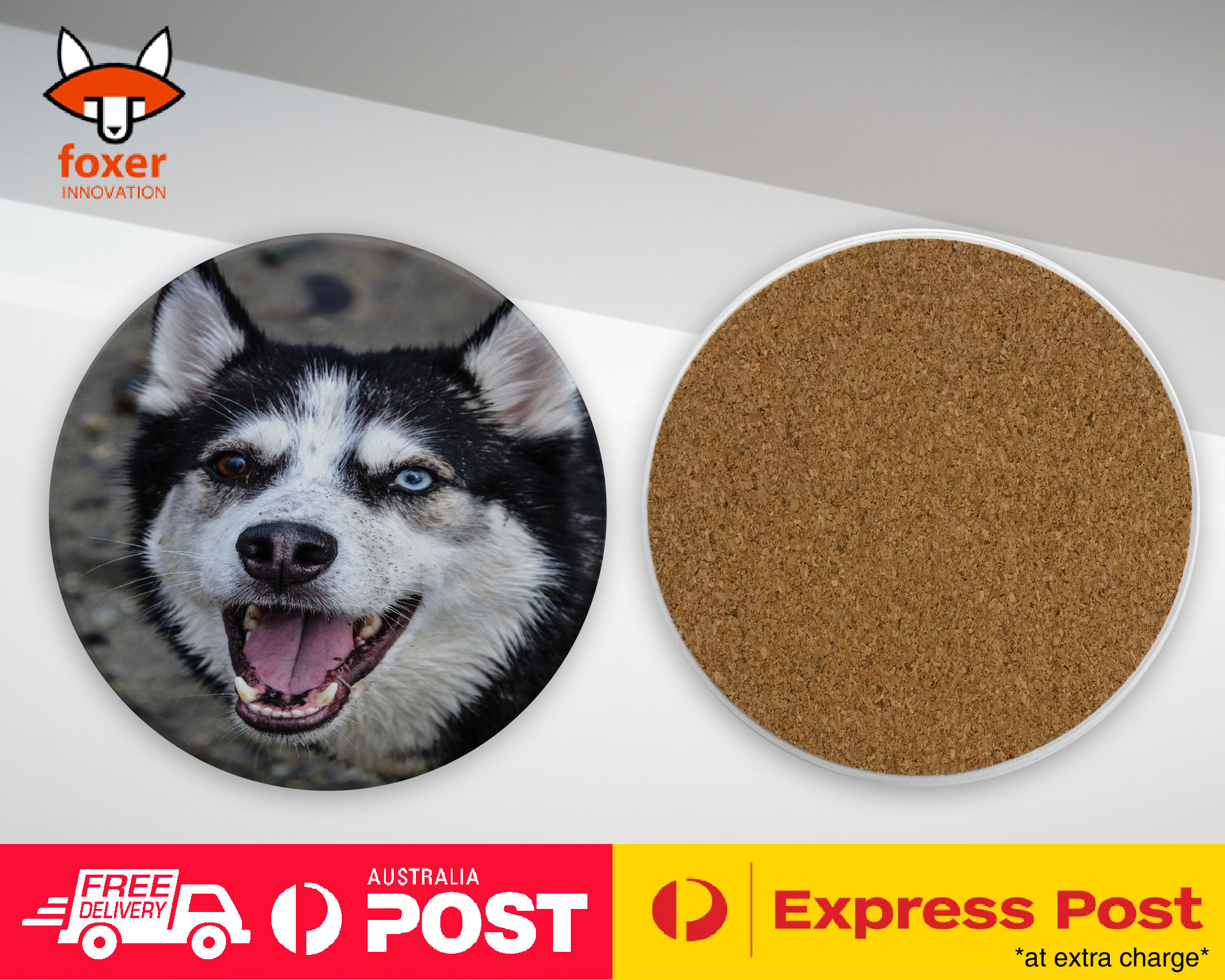 COASTER COFFEE DRINKING MAT|SIBERIAN HUSKY DOG 16