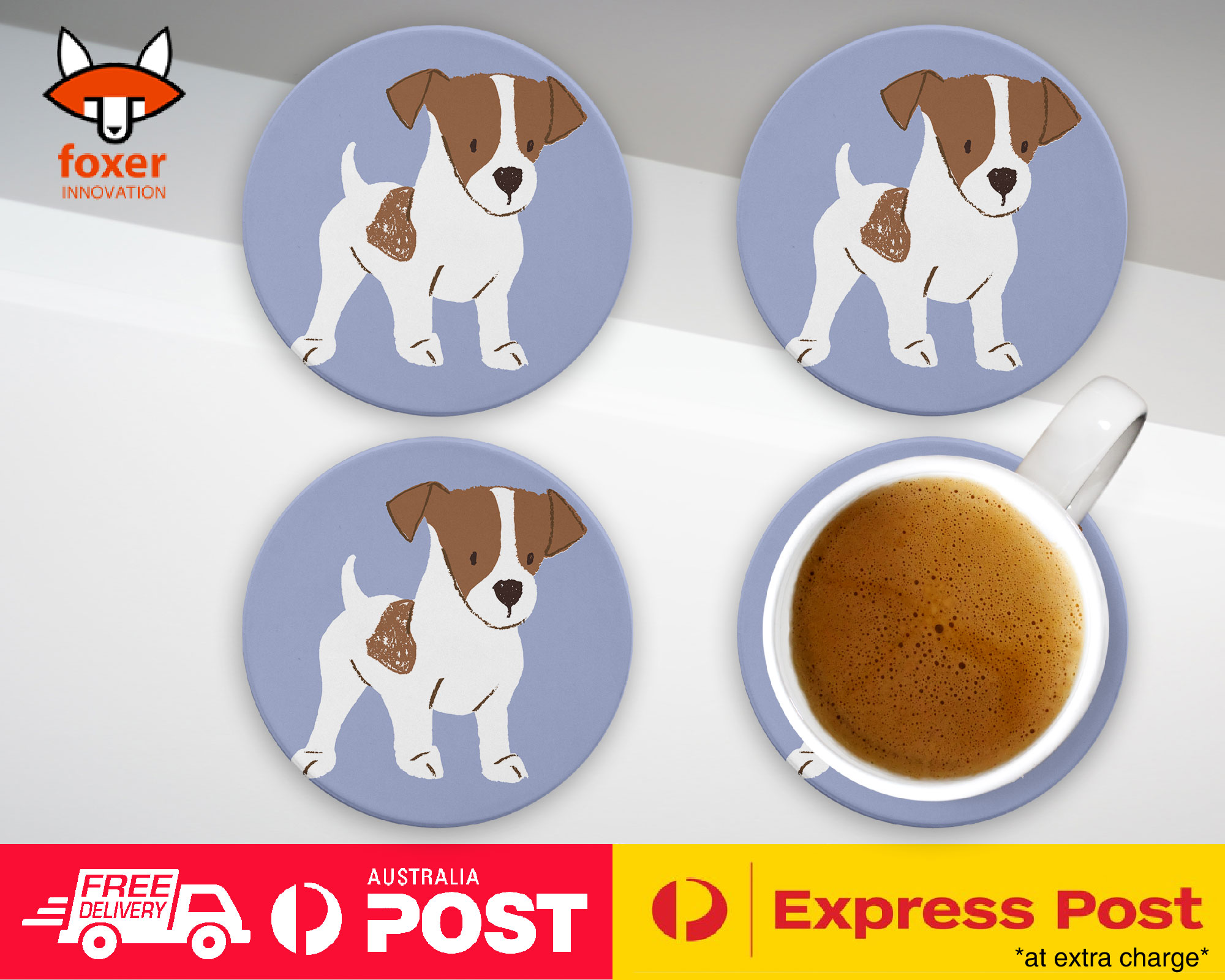 COASTER COFFEE DRINKING MAT|JACK RUSSELL DOG 2 - Picture 9 of 21