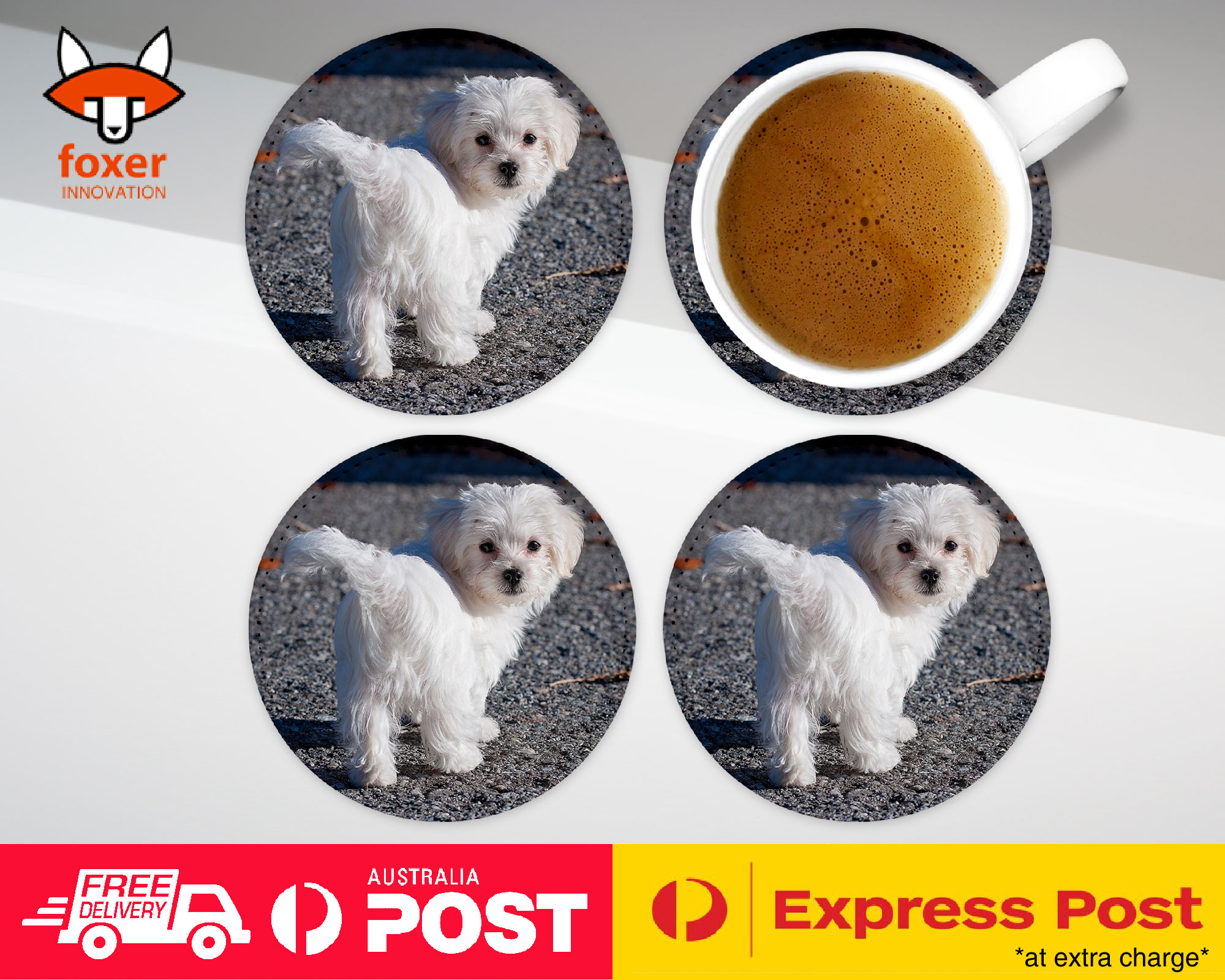 COASTER COFFEE DRINKING MAT|MALTESE DOG 7