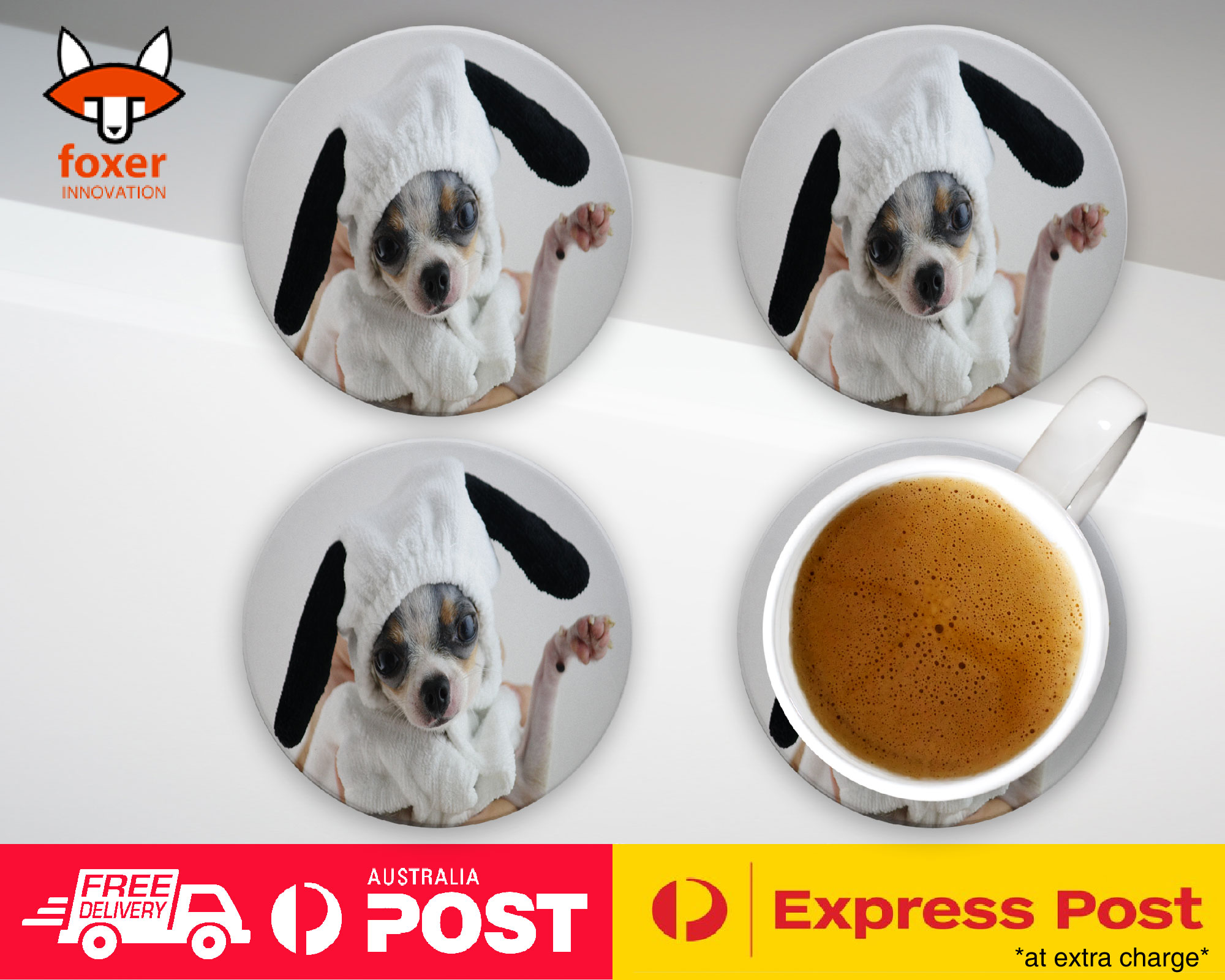 COASTER COFFEE DRINKING MAT|CUTE DOG PUPPY CANINE 5