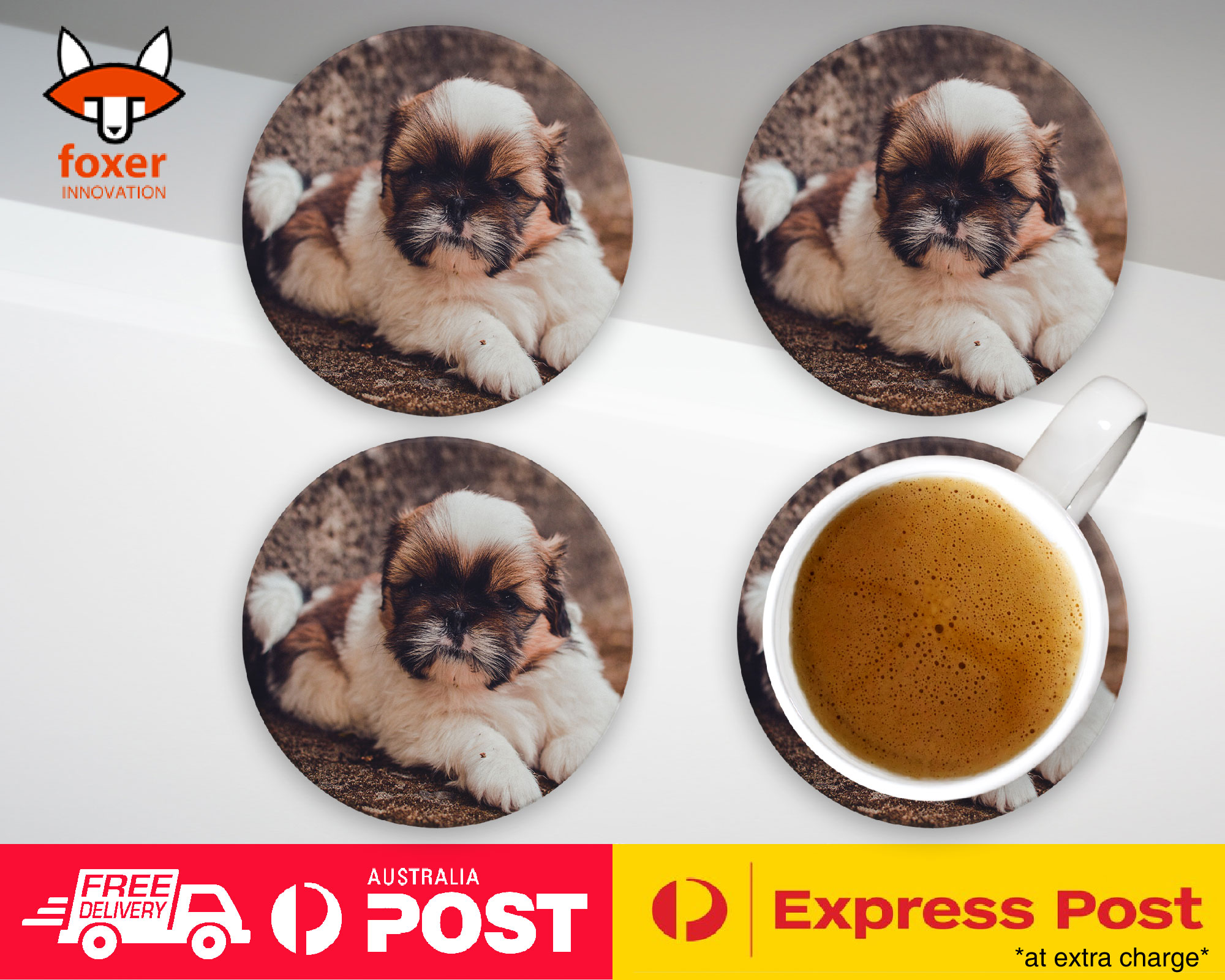 COASTER COFFEE DRINKING MAT|CUTE DOG PUPPY CANINE 9