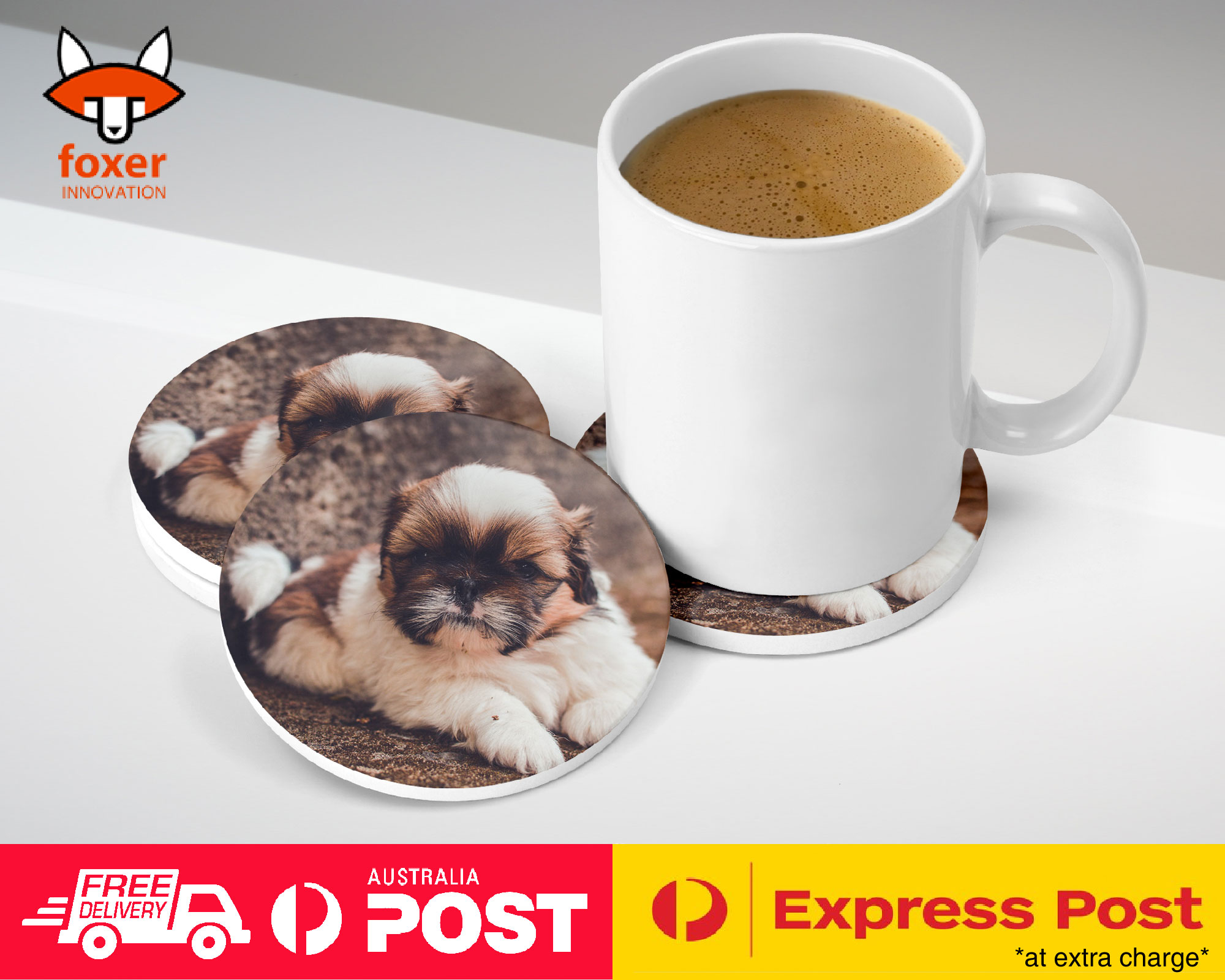 COASTER COFFEE DRINKING MAT|CUTE DOG PUPPY CANINE 9