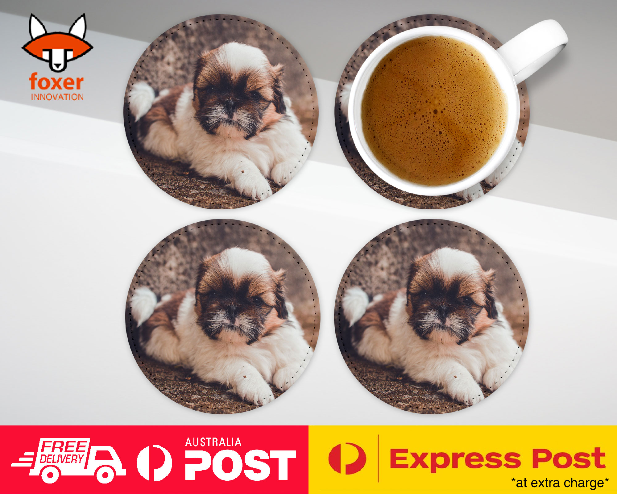 COASTER COFFEE DRINKING MAT|CUTE DOG PUPPY CANINE 9