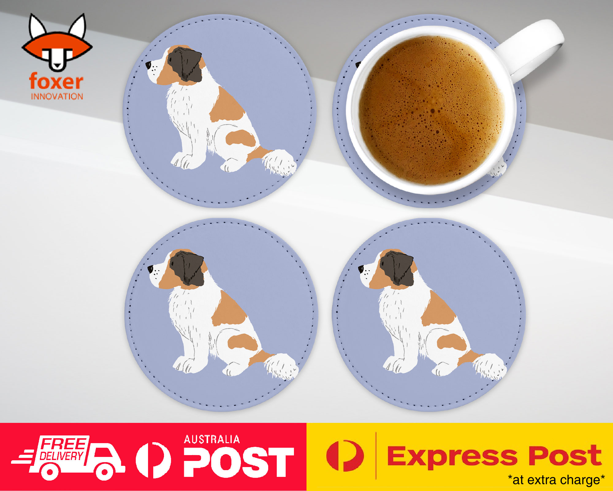 COASTER COFFEE DRINKING MAT|SAINT BERNARD DOG 1