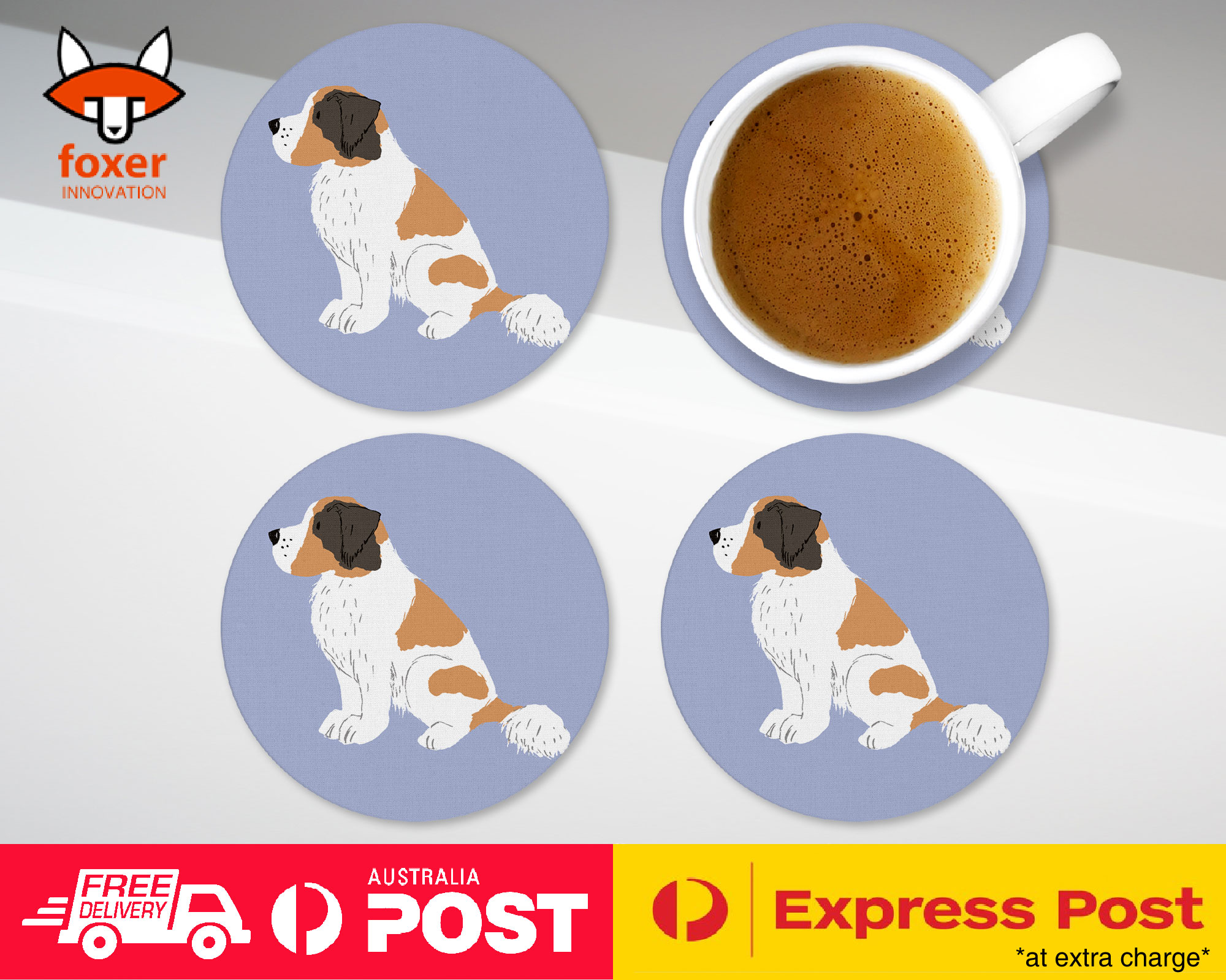 COASTER COFFEE DRINKING MAT|SAINT BERNARD DOG 1