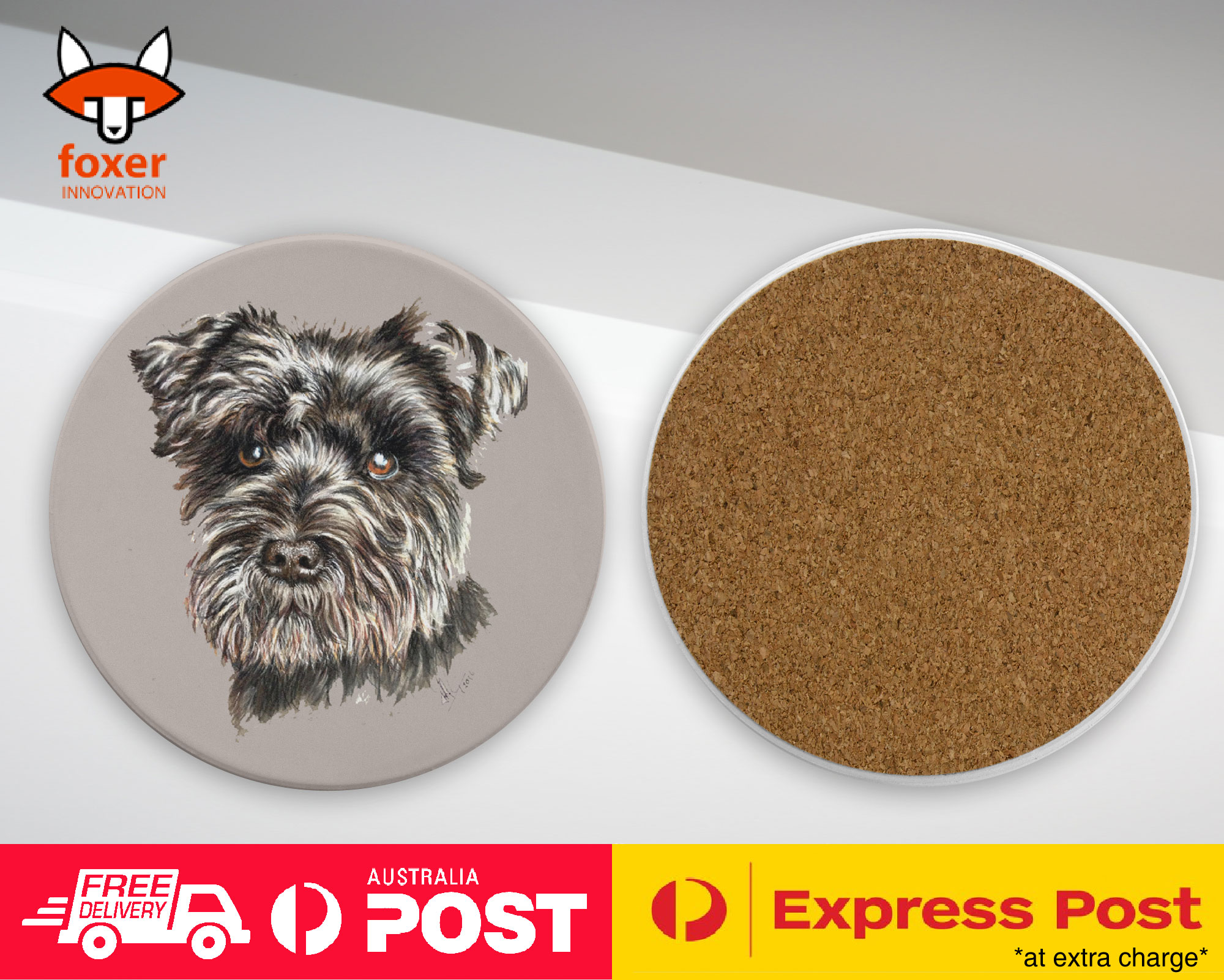 COASTER COFFEE DRINKING MAT|SCHNAUZER DOG 8 - Imagen 8 de 21