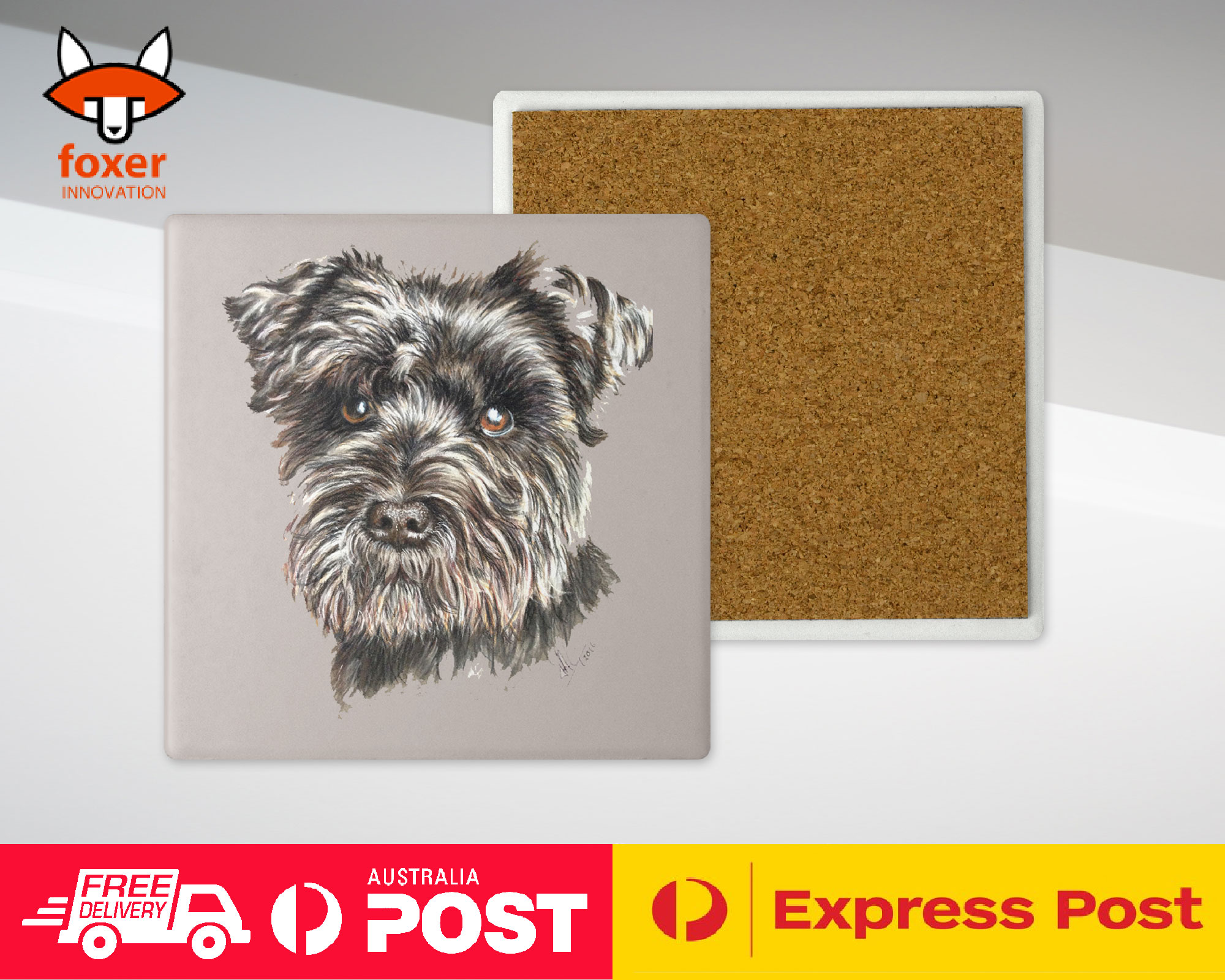 COASTER COFFEE DRINKING MAT|SCHNAUZER DOG 8 - Imagen 18 de 21
