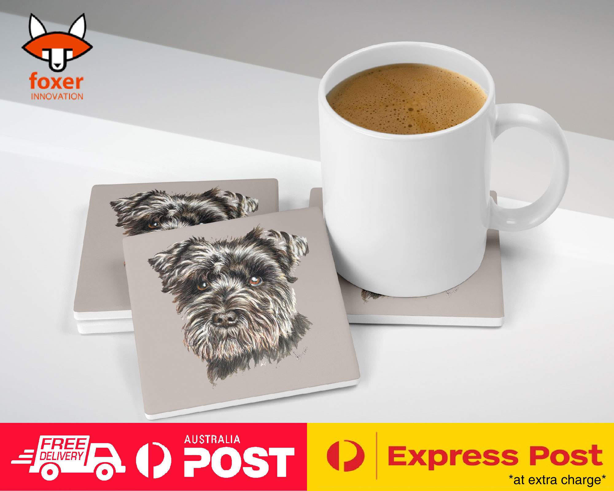 COASTER COFFEE DRINKING MAT|SCHNAUZER DOG 8 - Imagen 20 de 21
