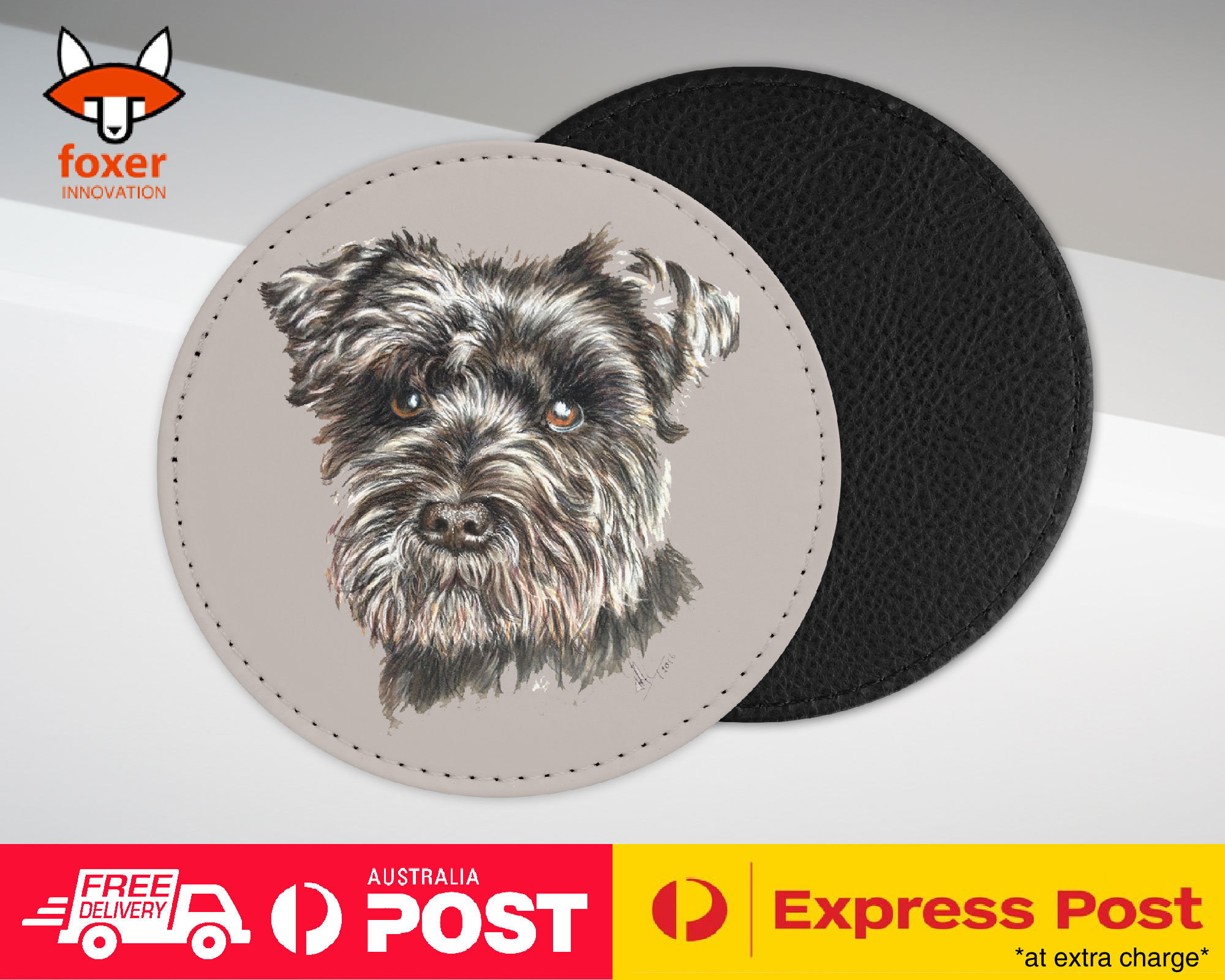 COASTER COFFEE DRINKING MAT|SCHNAUZER DOG 8 - Imagen 5 de 21