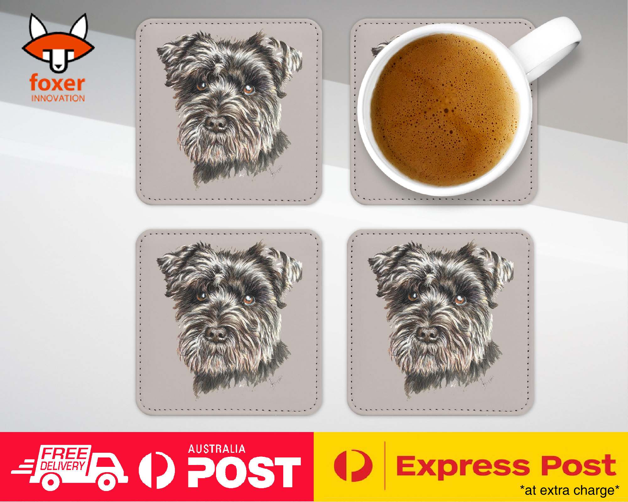 COASTER COFFEE DRINKING MAT|SCHNAUZER DOG 8 - Imagen 16 de 21