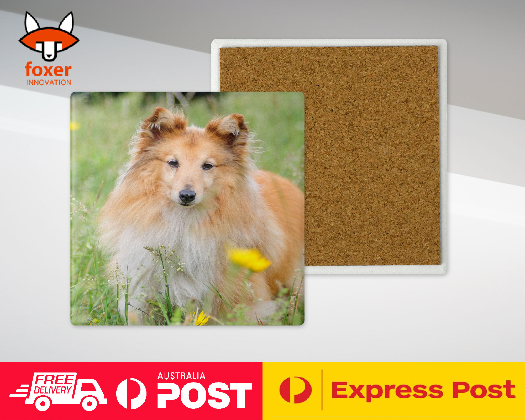 COASTER COFFEE DRINKING MAT|SHETLAND SHEEPDOG DOG 2 - Imagen 18 de 21