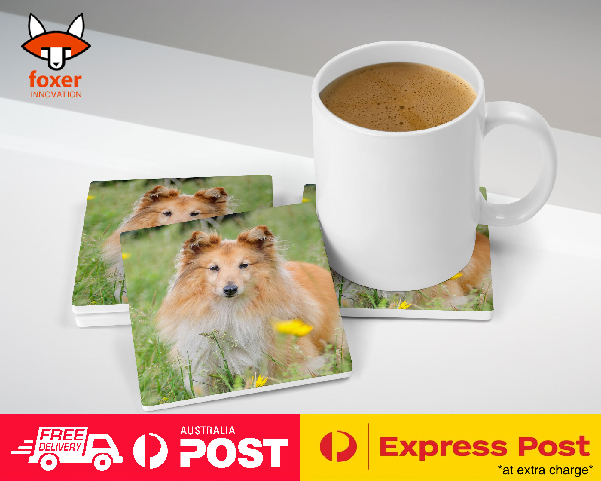 COASTER COFFEE DRINKING MAT|SHETLAND SHEEPDOG DOG 2 - Imagen 20 de 21