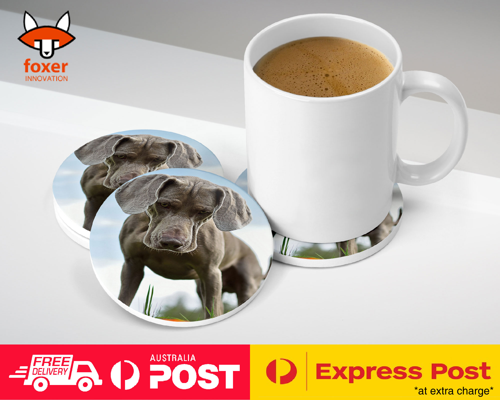 COASTER COFFEE DRINKING MAT|WEIMARANER DOG 2