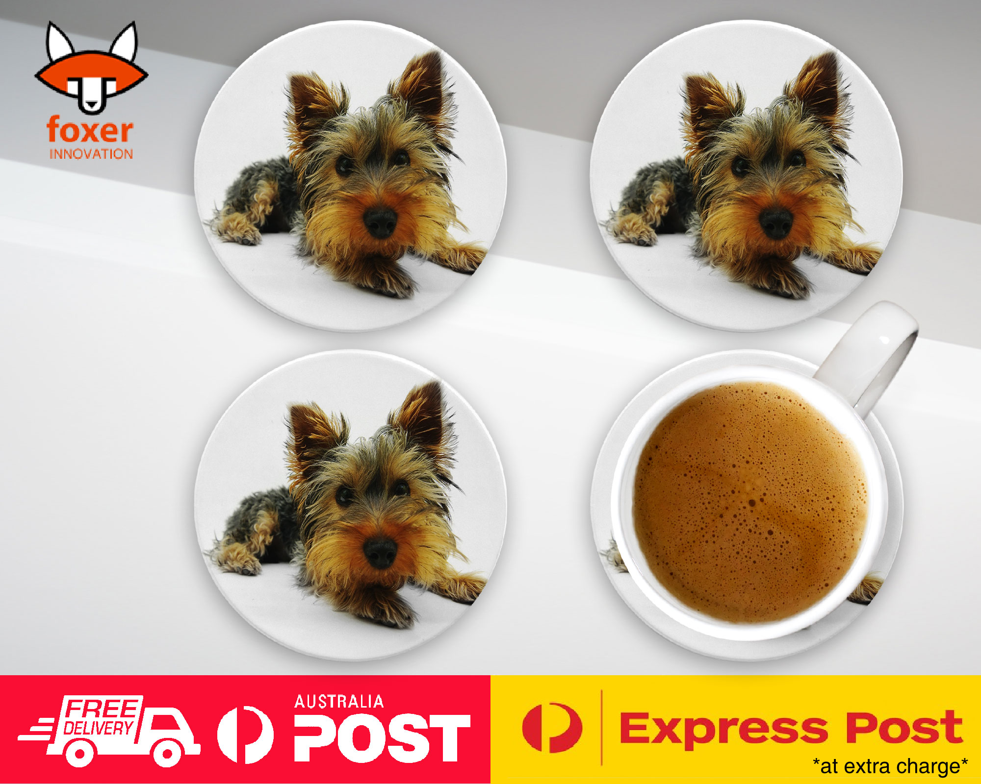 COASTER COFFEE DRINKING MAT|YORKSHIRE TERRIER DOG 6