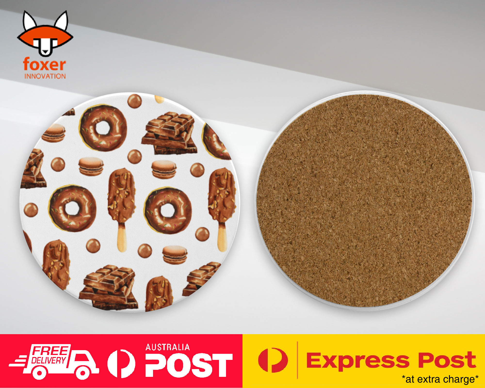 COASTER COFFEE DRINKING MAT|DONUT MACARON ICECREAM PATTERN