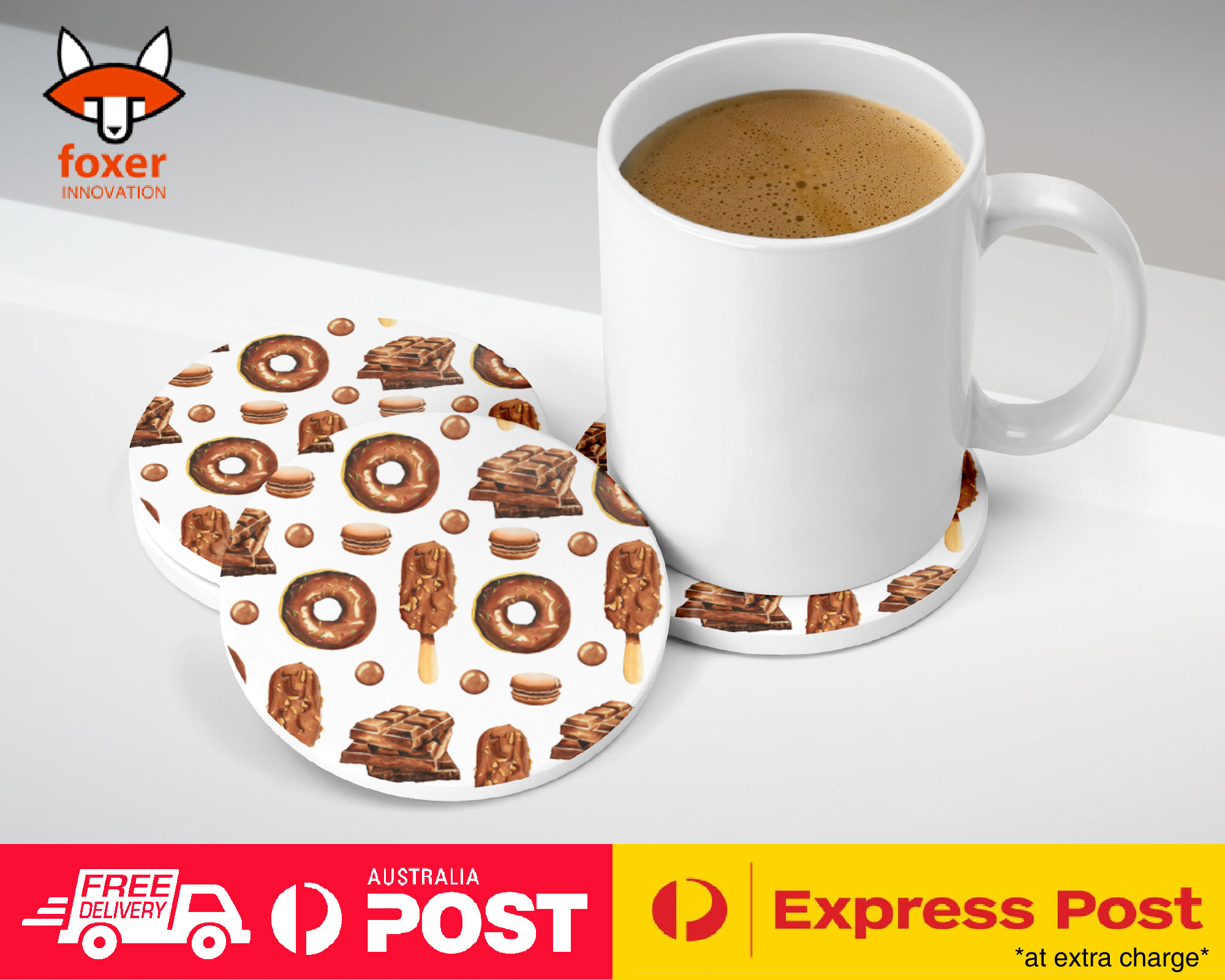 COASTER COFFEE DRINKING MAT|DONUT MACARON ICECREAM PATTERN