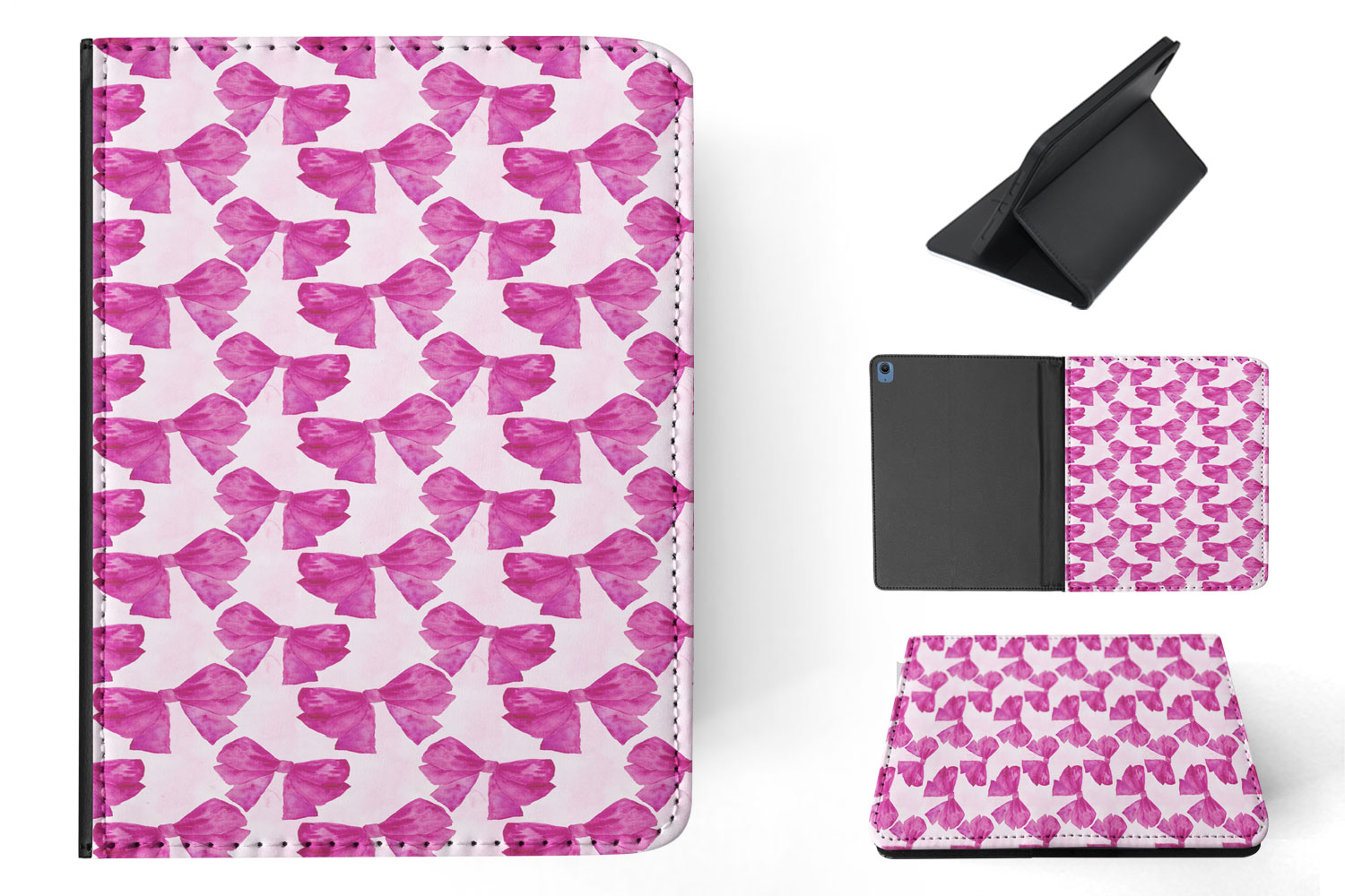 CASE COVER FOR APPLE IPAD|FASHION PINK BOW TIE PATTERN - Bild 11 von 55