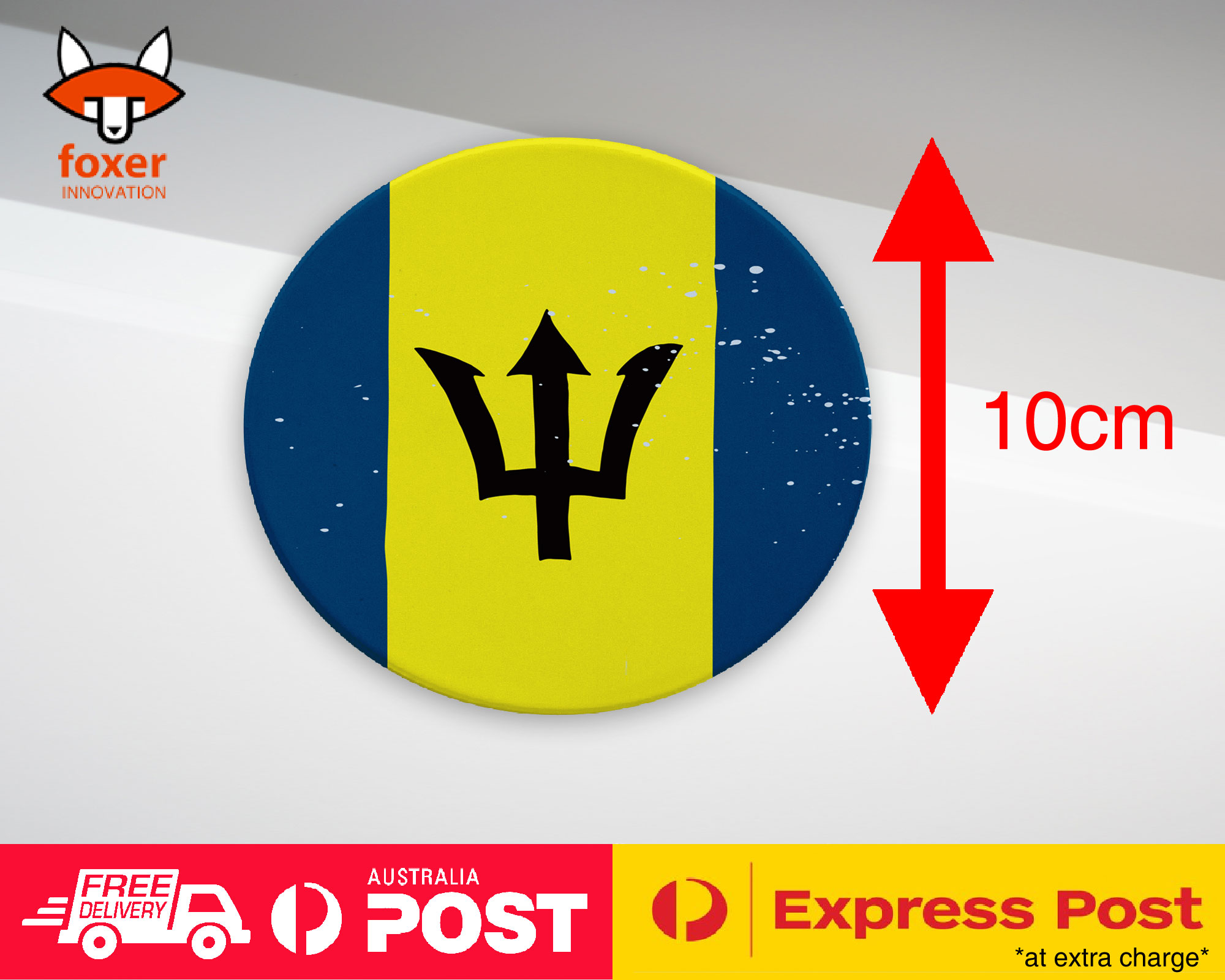 COASTER COFFEE DRINKING MAT|BARBADOS COUNTRY FLAG 188