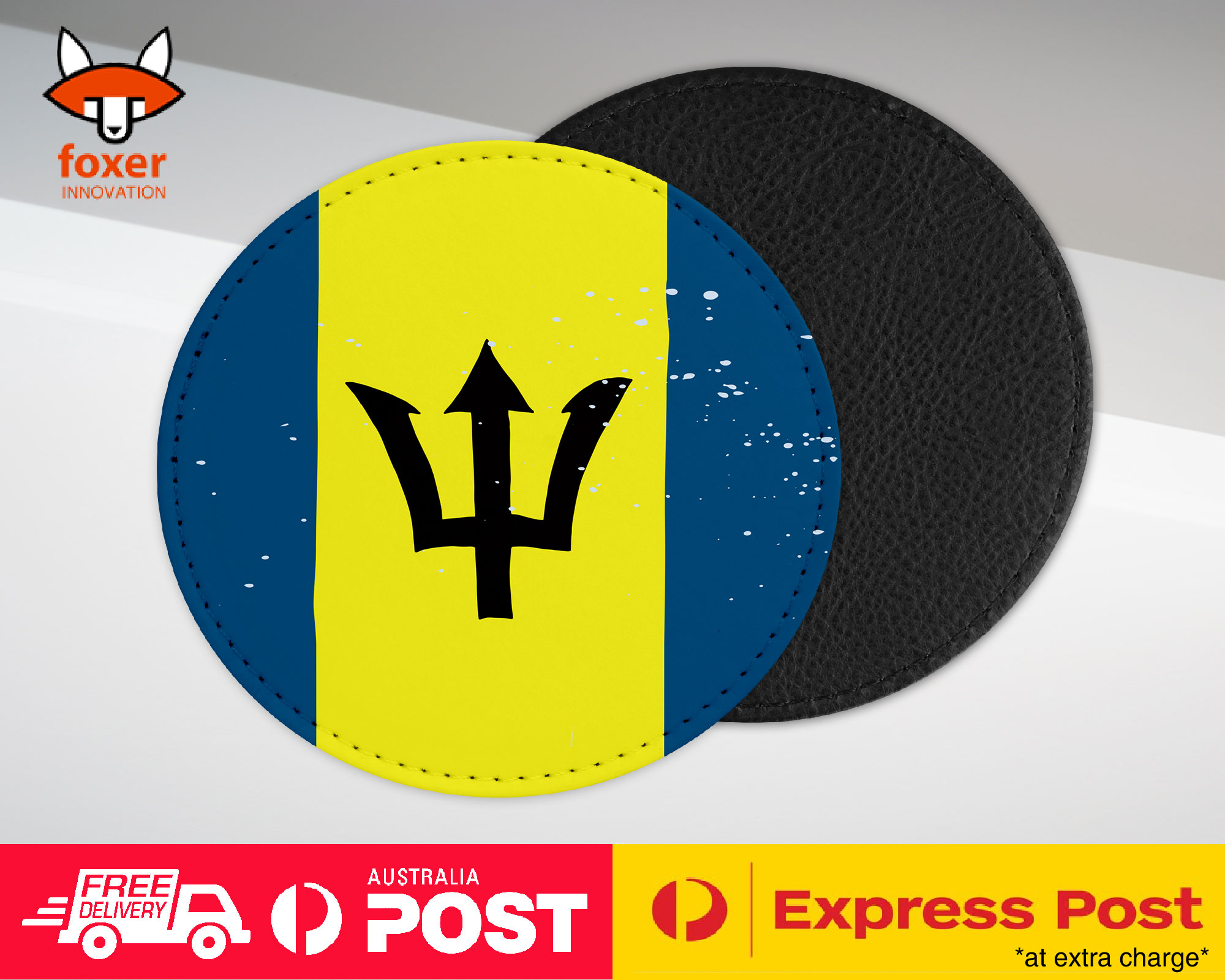 COASTER COFFEE DRINKING MAT|BARBADOS COUNTRY FLAG 188