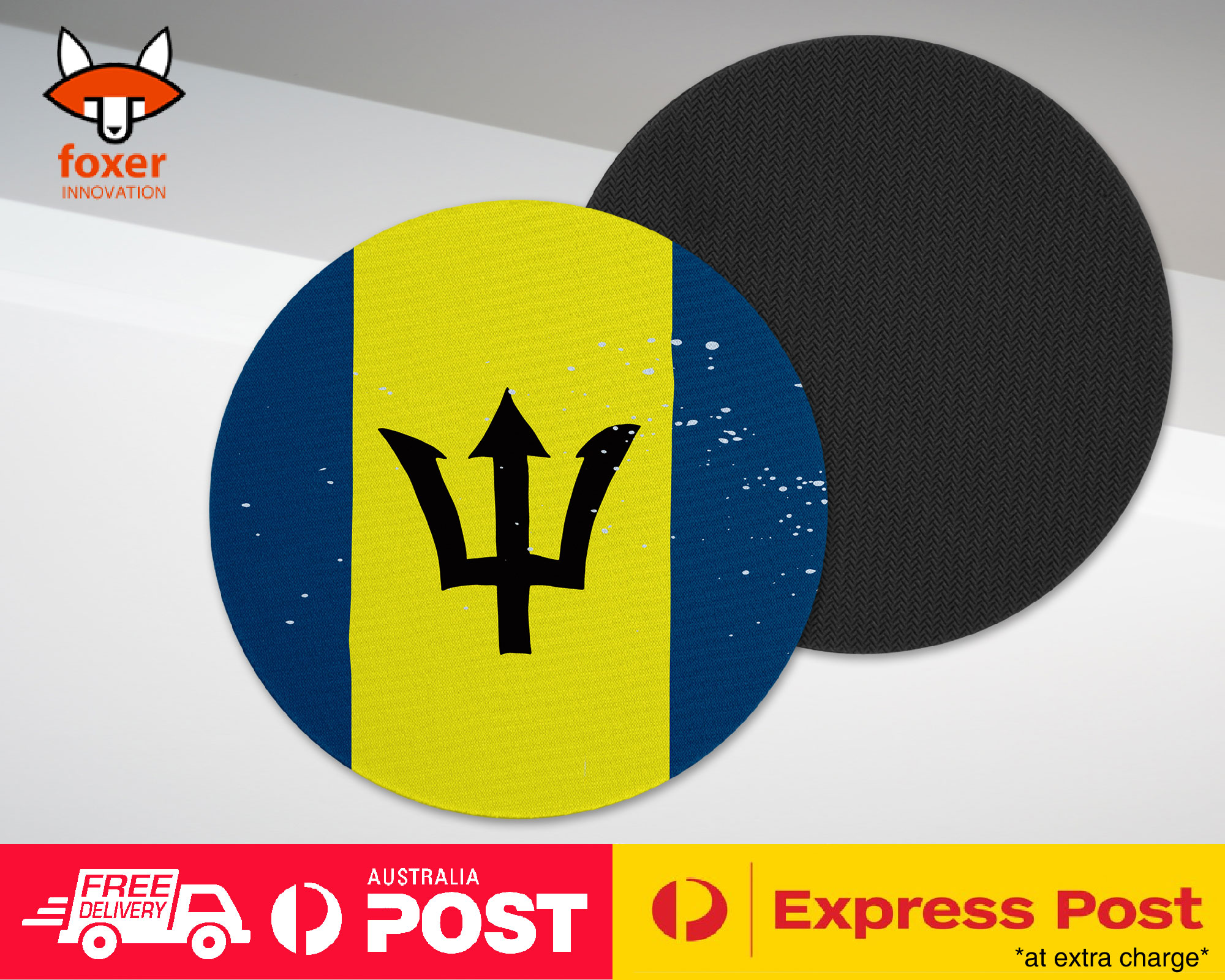 COASTER COFFEE DRINKING MAT|BARBADOS COUNTRY FLAG 188