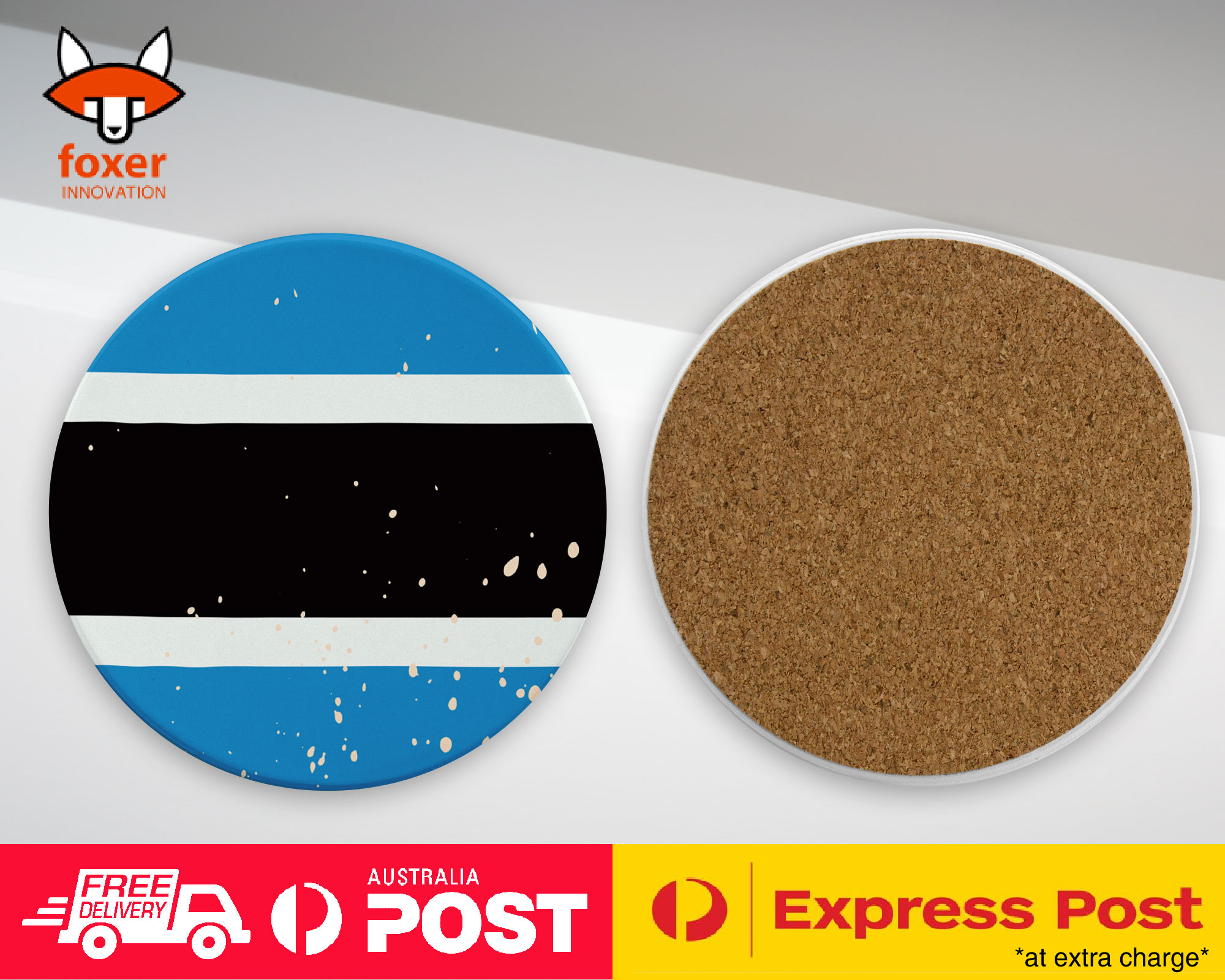 COASTER COFFEE DRINKING MAT|BOTSWANA COUNTRY FLAG 195