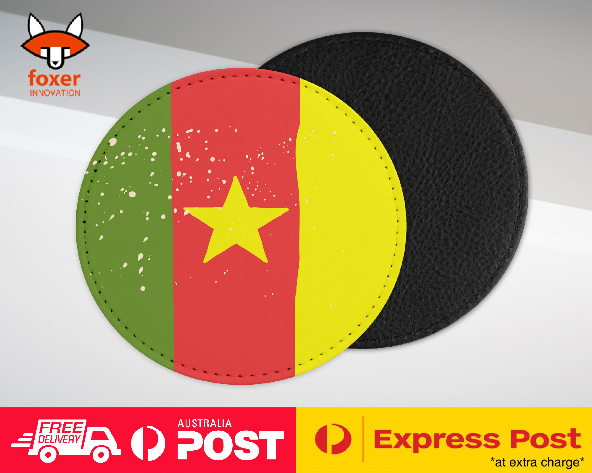 COASTER COFFEE DRINKING MAT|CAMEROON COUNTRY FLAG 201