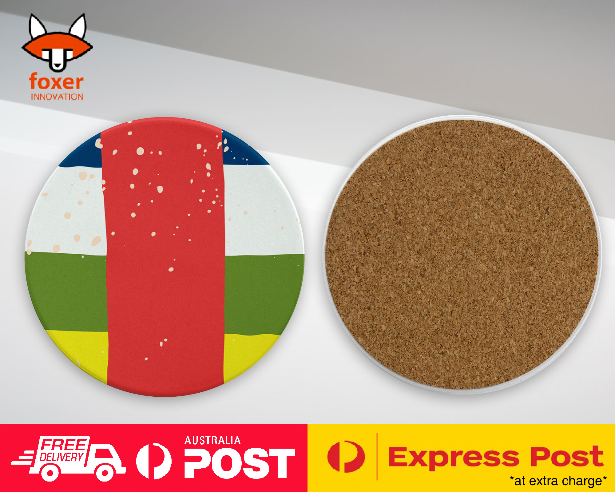 COASTER COFFEE DRINKING MAT|CENTRAL AFRICA REPUBLIC FLAG