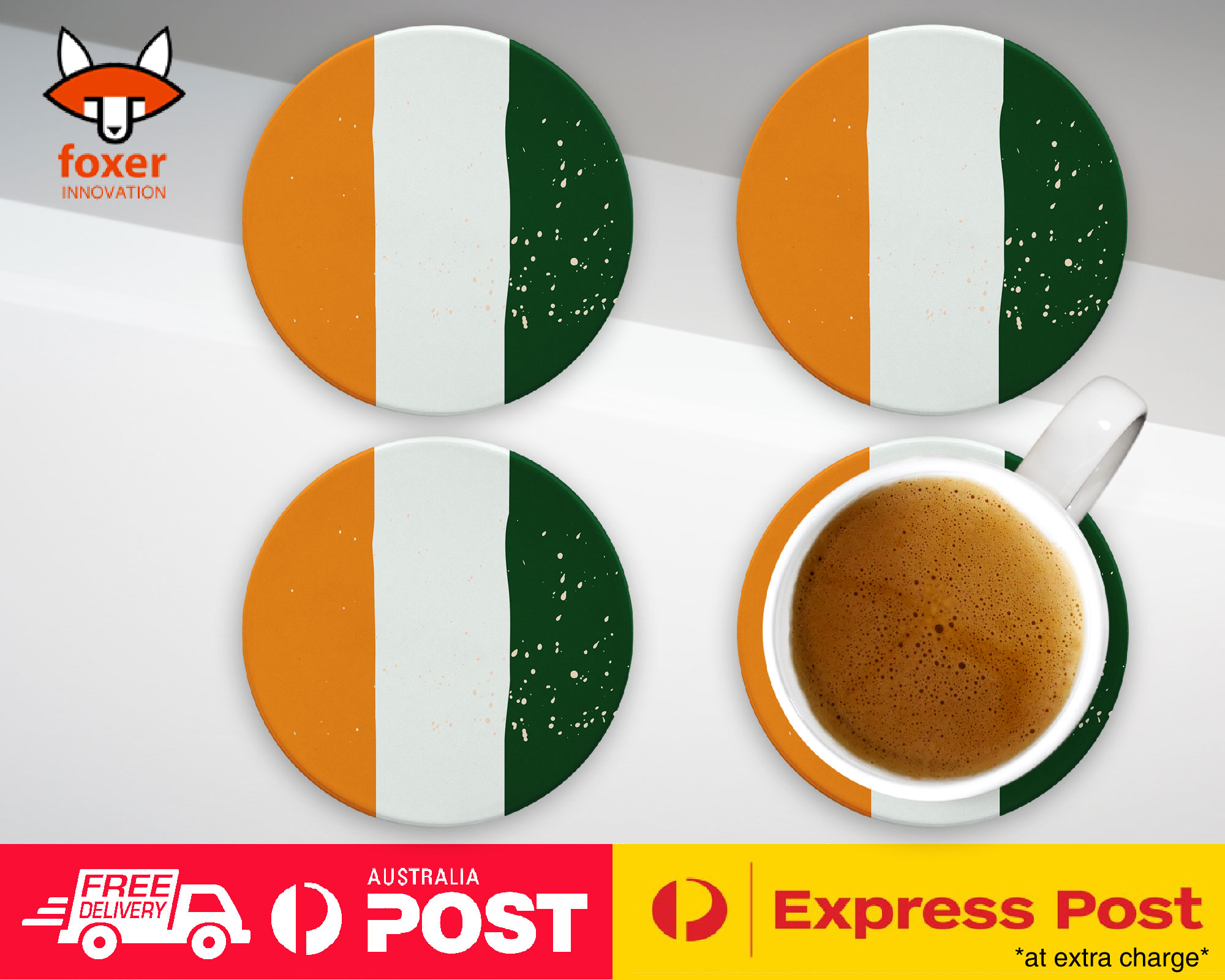 COASTER COFFEE DRINKING MAT|COTE D'IVOIRE COUNTRY FLAG