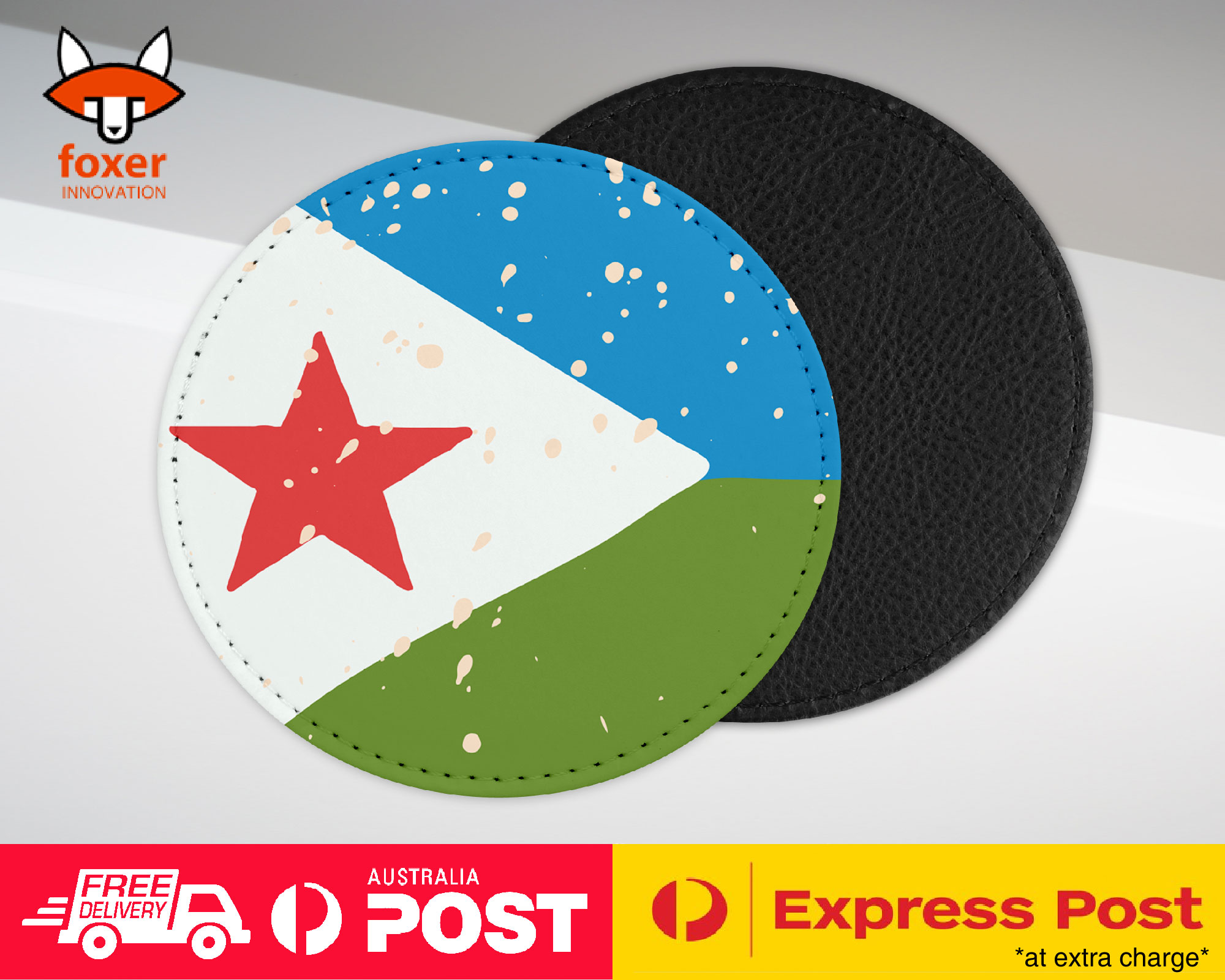 COASTER COFFEE DRINKING MAT|DJIBOUTI COUNTRY FLAG 214