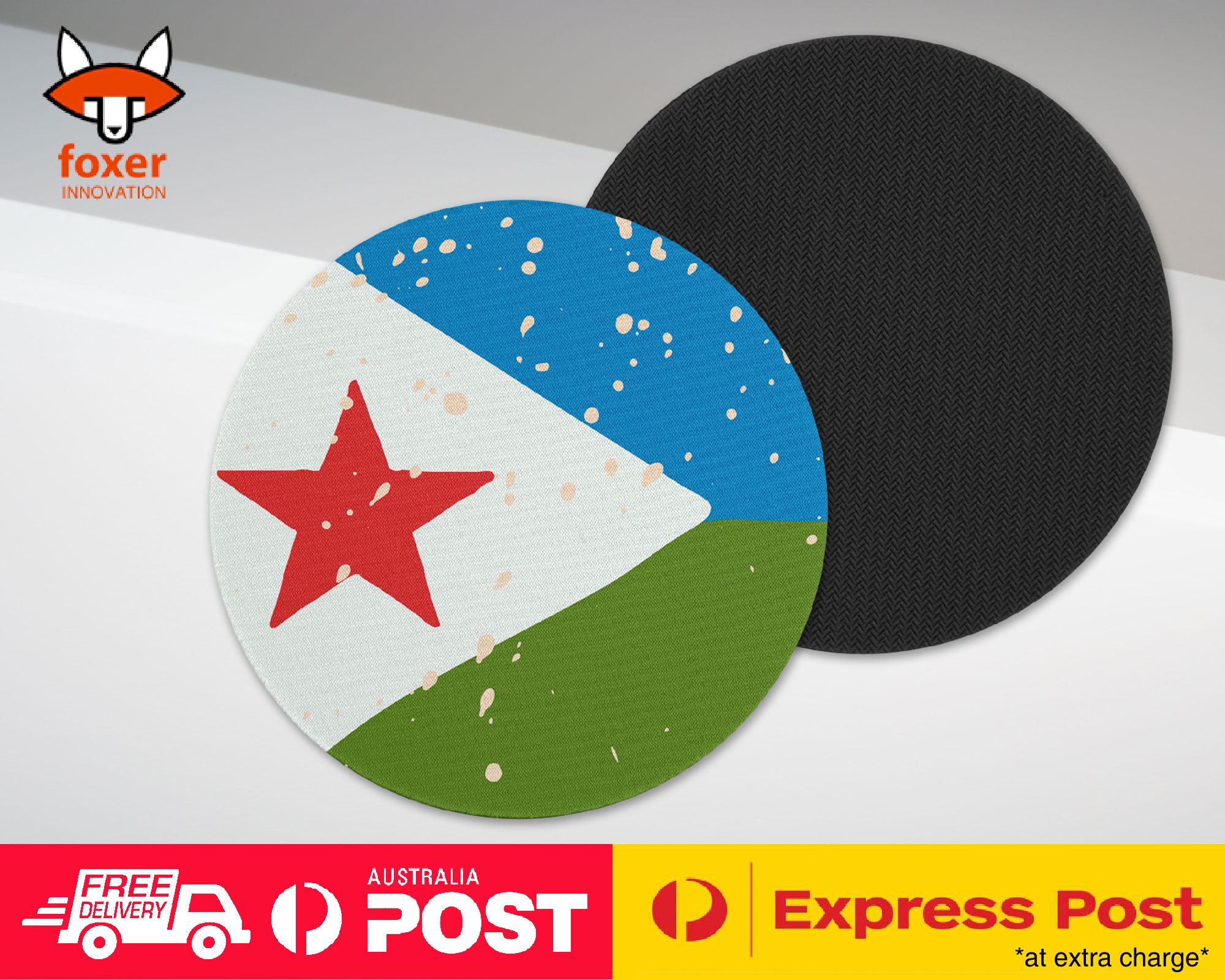 COASTER COFFEE DRINKING MAT|DJIBOUTI COUNTRY FLAG 214