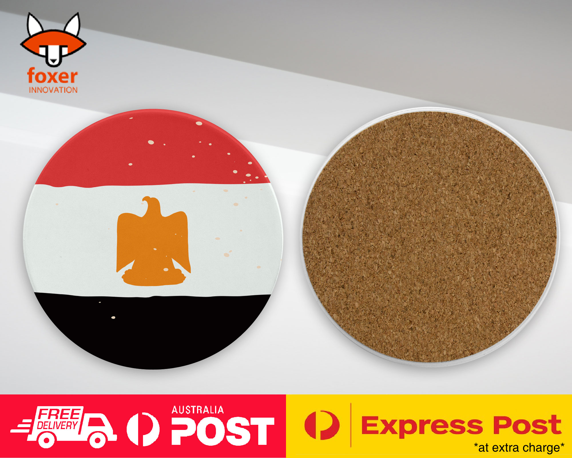COASTER COFFEE DRINKING MAT|EGYPT COUNTRY FLAG 218 - Imagen 8 de 21