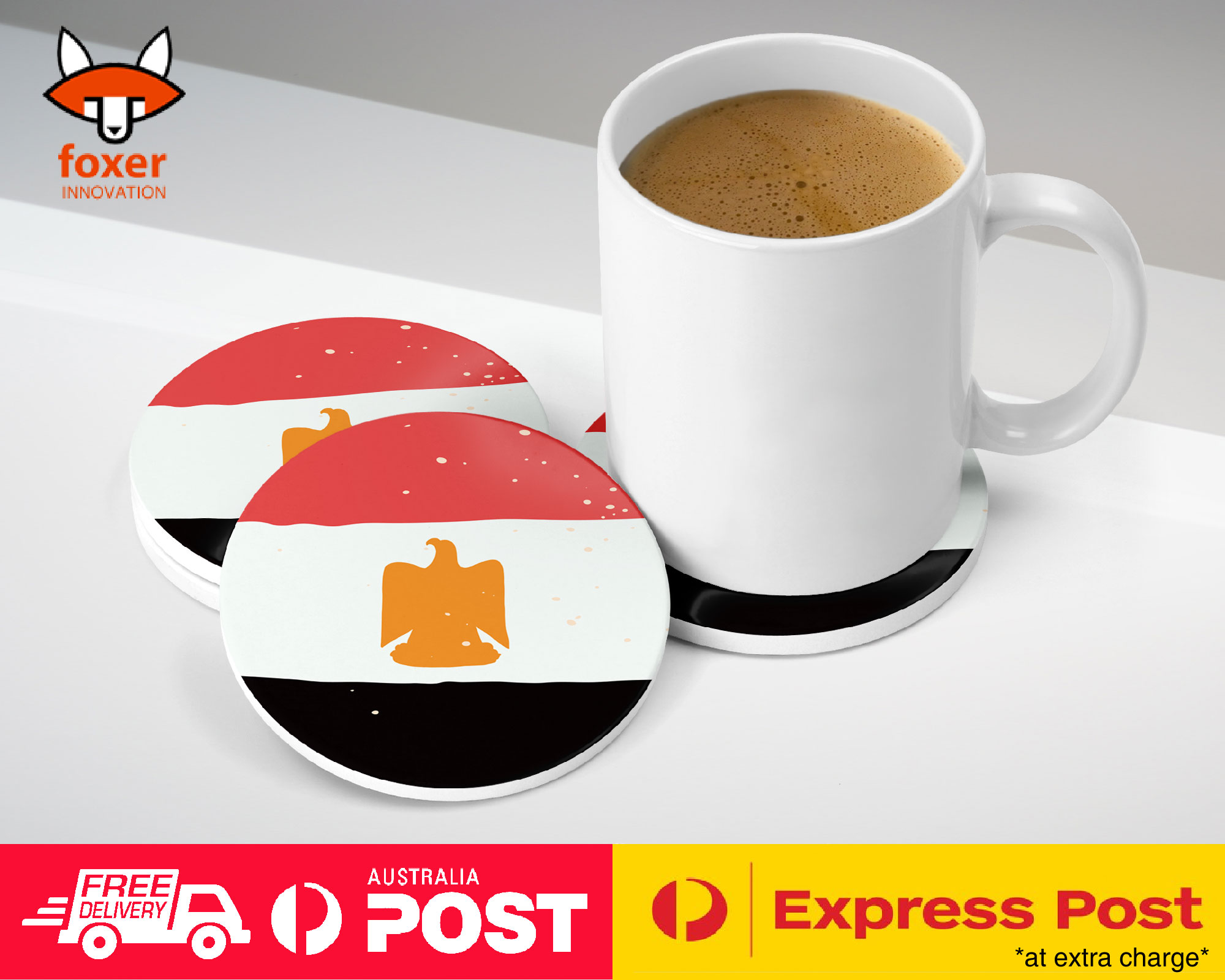 COASTER COFFEE DRINKING MAT|EGYPT COUNTRY FLAG 218 - Imagen 10 de 21