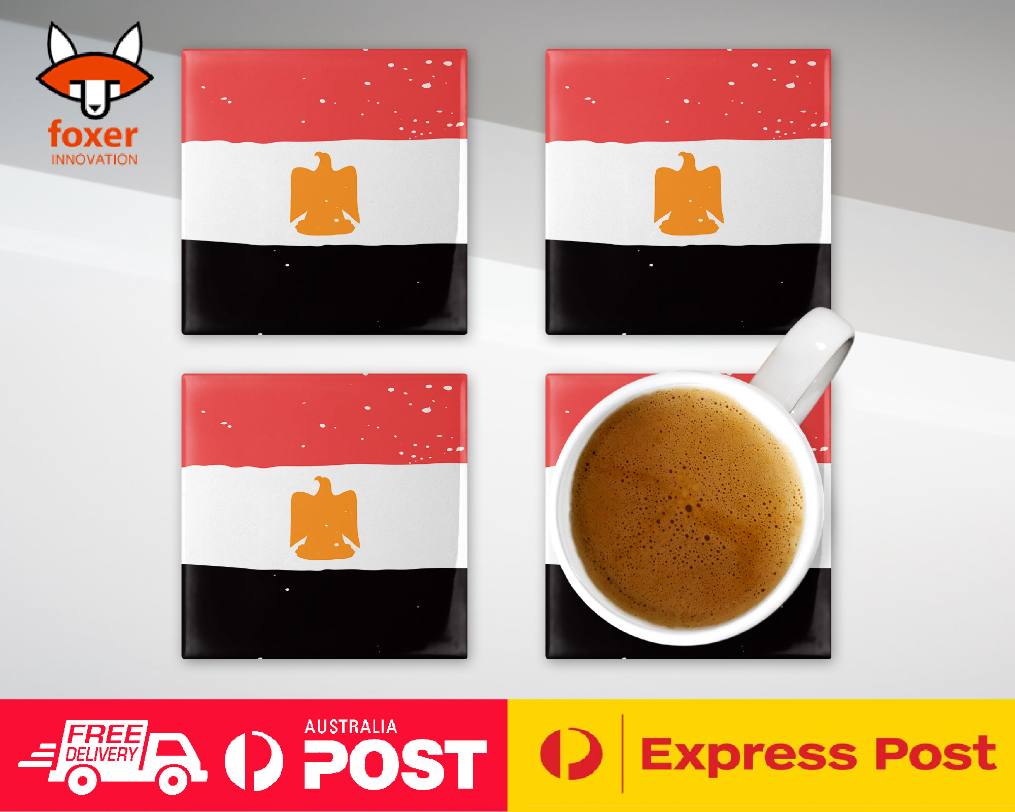 COASTER COFFEE DRINKING MAT|EGYPT COUNTRY FLAG 218 - Imagen 19 de 21