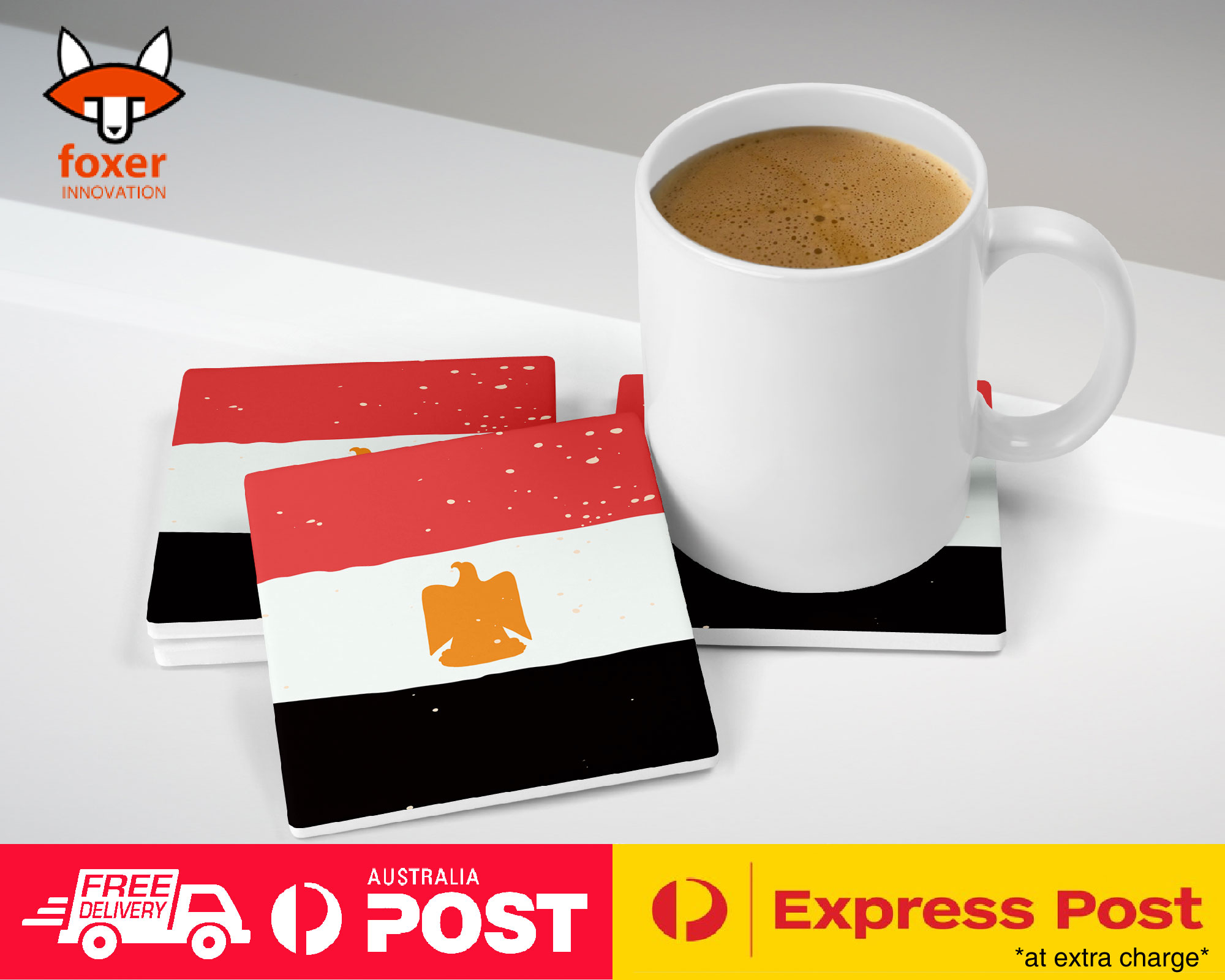 COASTER COFFEE DRINKING MAT|EGYPT COUNTRY FLAG 218 - Imagen 20 de 21