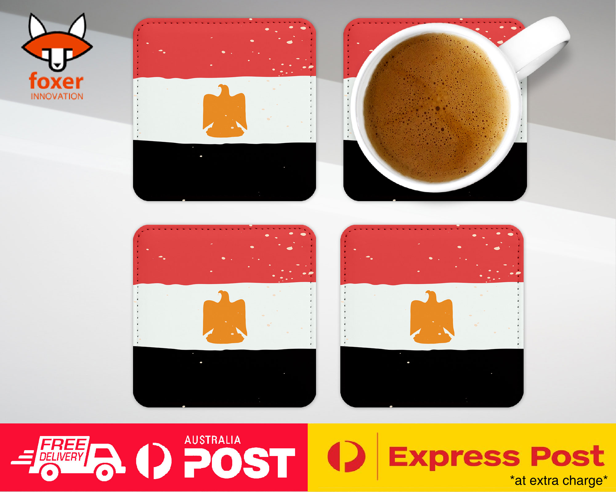 COASTER COFFEE DRINKING MAT|EGYPT COUNTRY FLAG 218 - Imagen 16 de 21