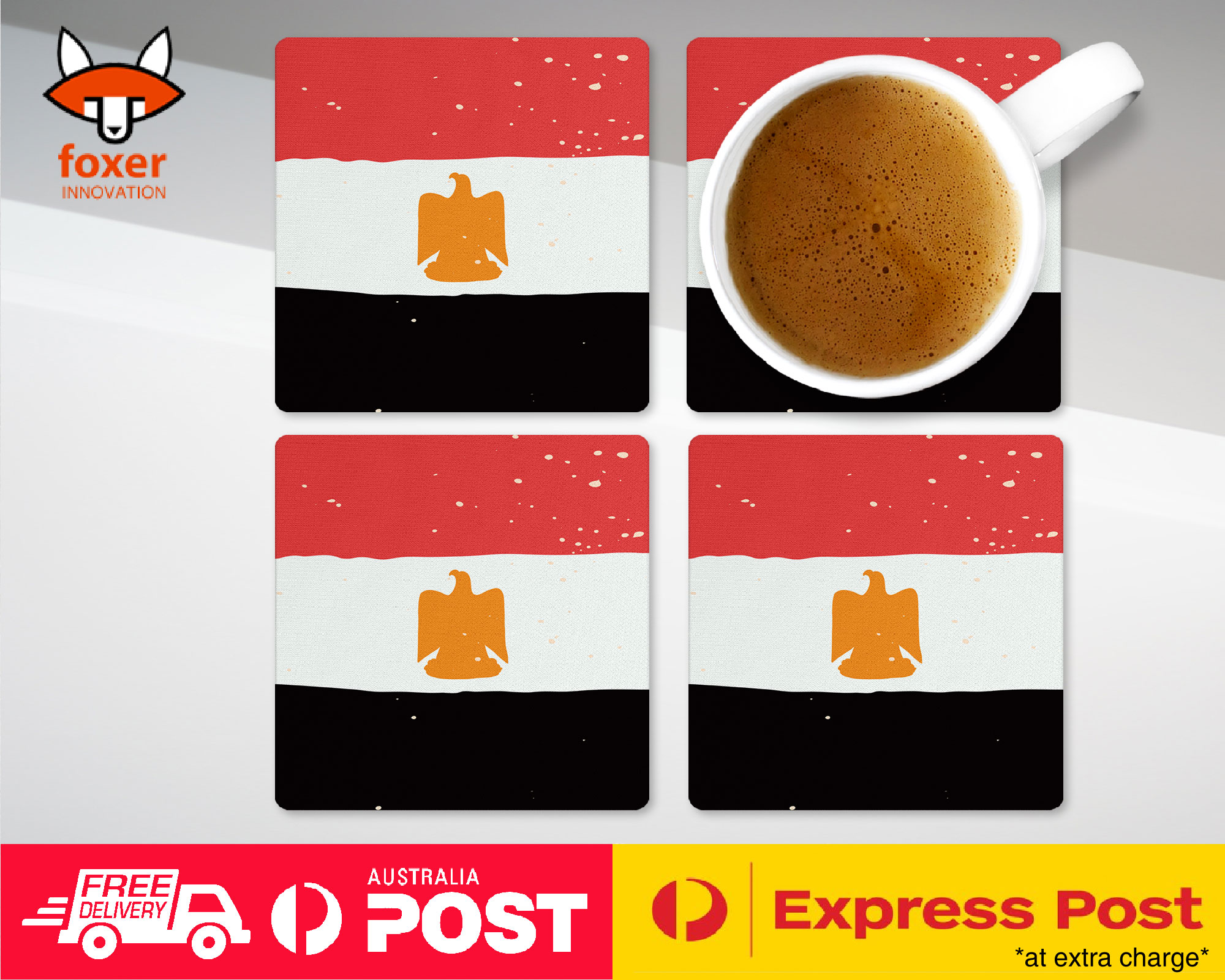 COASTER COFFEE DRINKING MAT|EGYPT COUNTRY FLAG 218 - Imagen 13 de 21