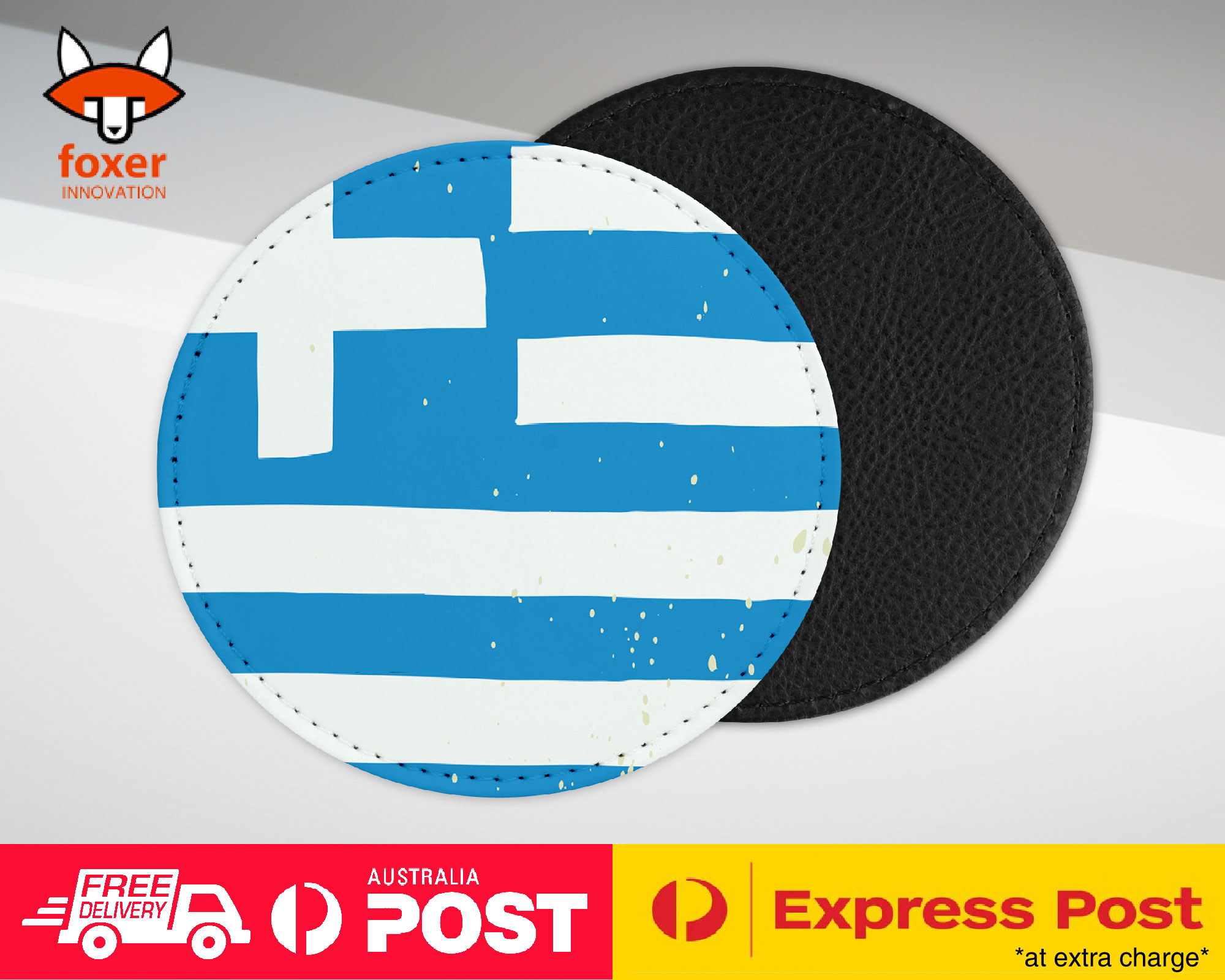 COASTER COFFEE DRINKING MAT|GREECE COUNTRY FLAG 231