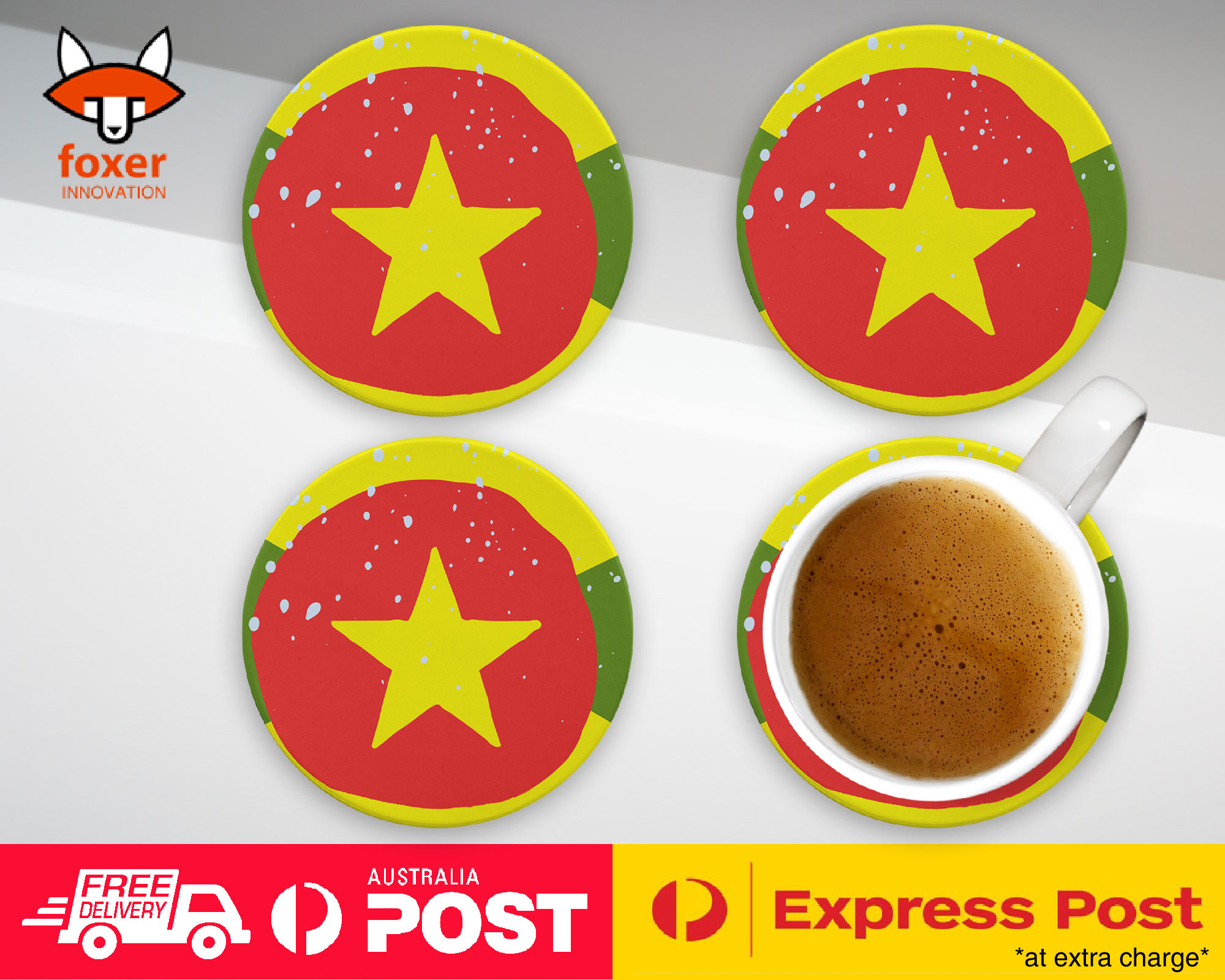 COASTER COFFEE DRINKING MAT|GRENADA COUNTRY FLAG