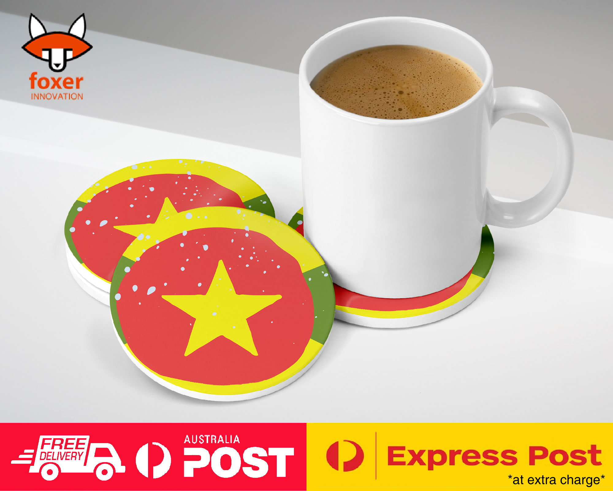 COASTER COFFEE DRINKING MAT|GRENADA COUNTRY FLAG