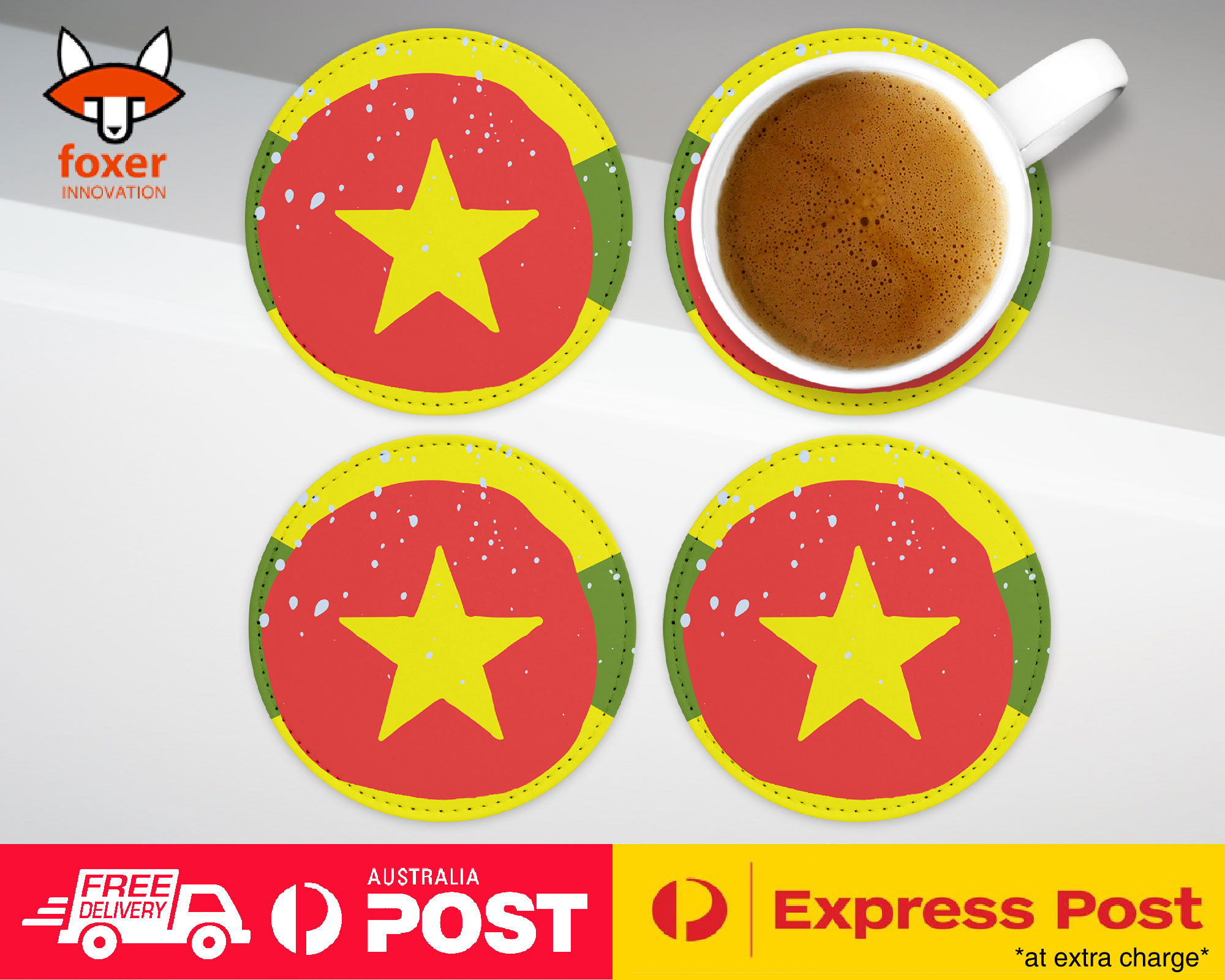 COASTER COFFEE DRINKING MAT|GRENADA COUNTRY FLAG