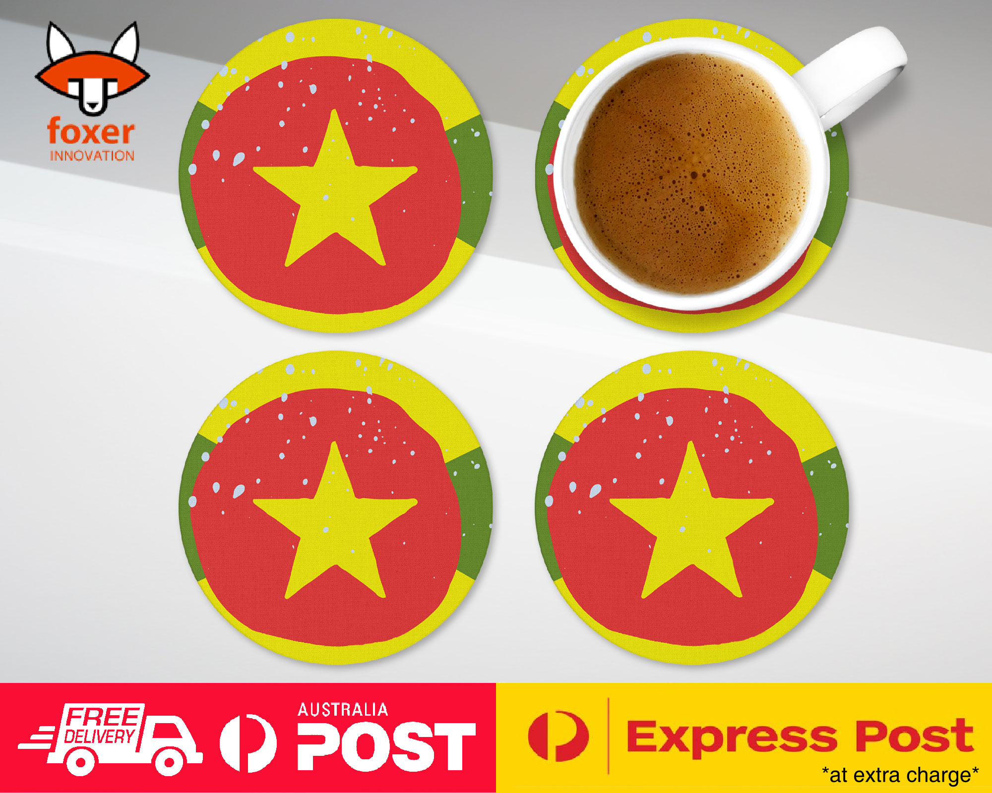 COASTER COFFEE DRINKING MAT|GRENADA COUNTRY FLAG