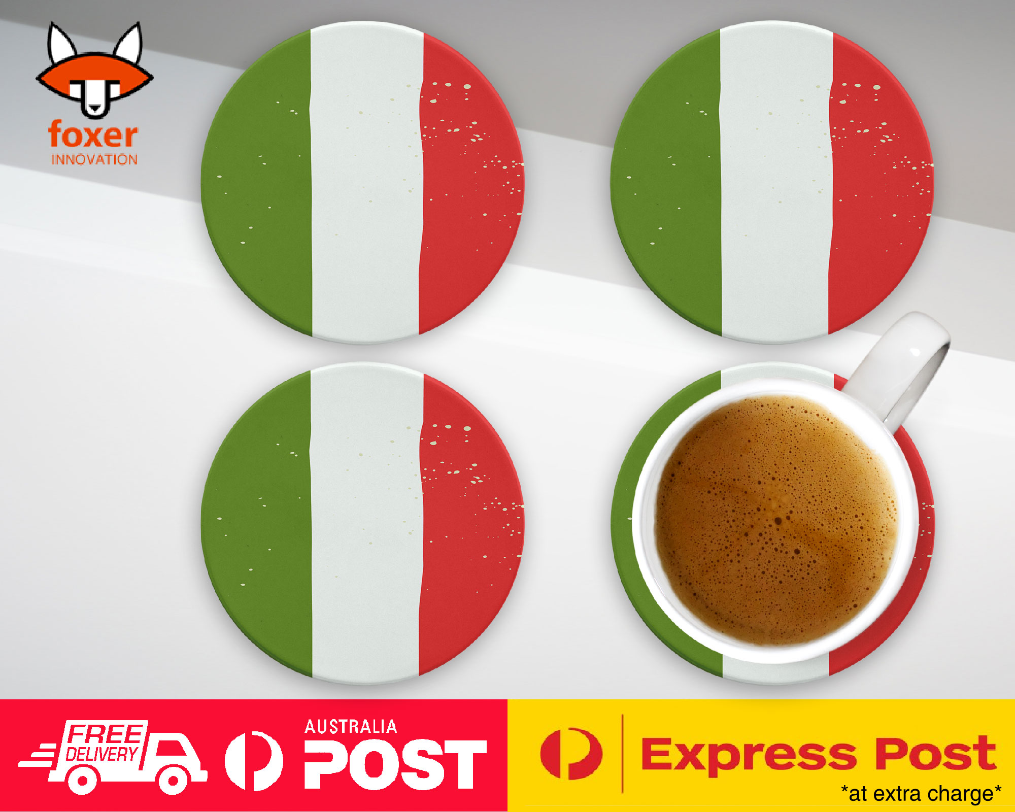 COASTER COFFEE DRINKING MAT|ITALY COUNTRY FLAG 246
