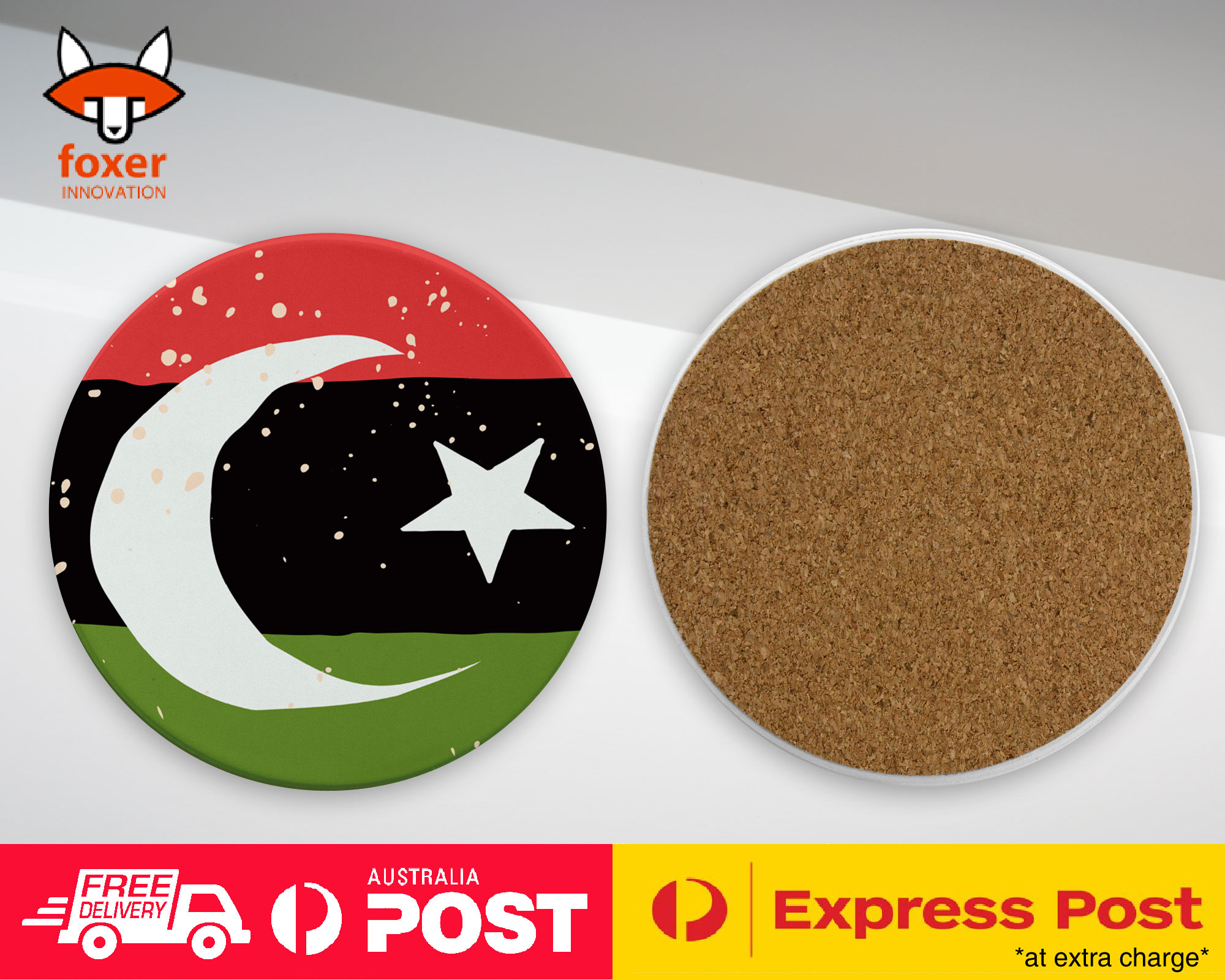 COASTER COFFEE DRINKING MAT|LIBYA COUNTRY FLAG 260