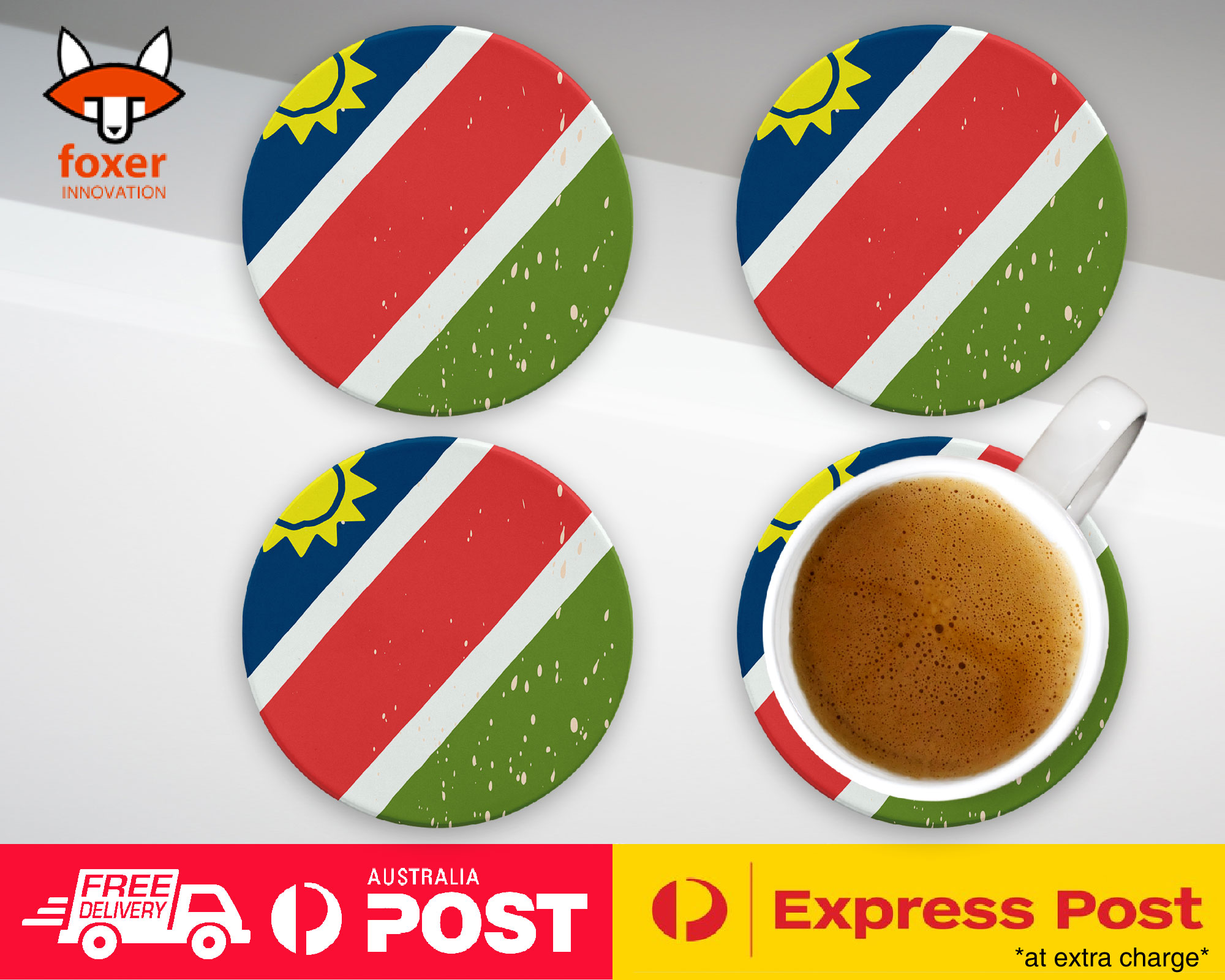 COASTER COFFEE DRINKING MAT|NAMIBIA COUNTRY FLAG 278