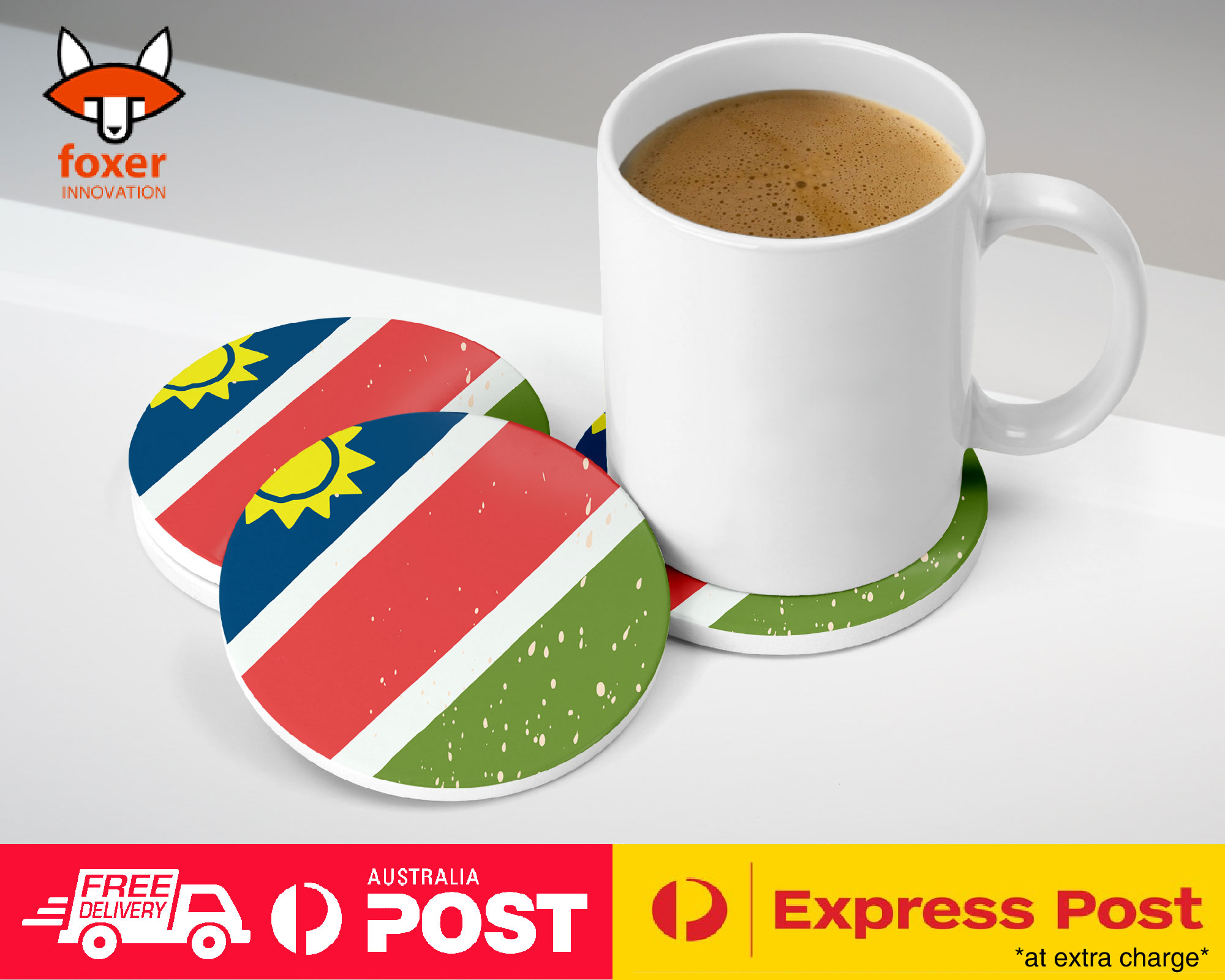 COASTER COFFEE DRINKING MAT|NAMIBIA COUNTRY FLAG 278