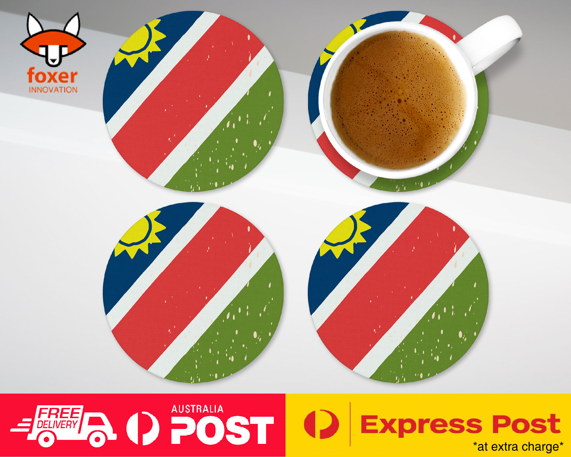 COASTER COFFEE DRINKING MAT|NAMIBIA COUNTRY FLAG 278