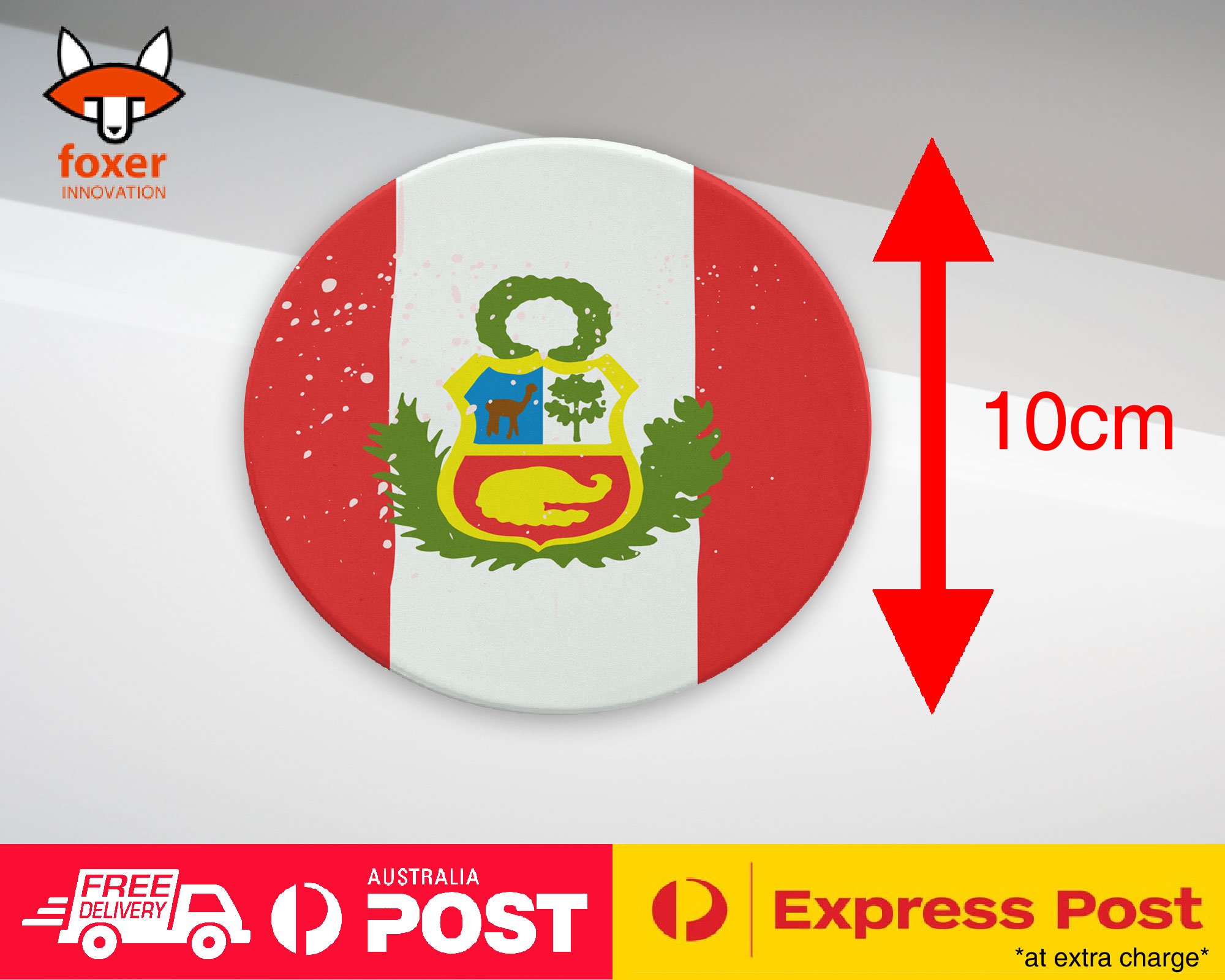 COASTER COFFEE DRINKING MAT|PERU COUNTRY FLAG 292