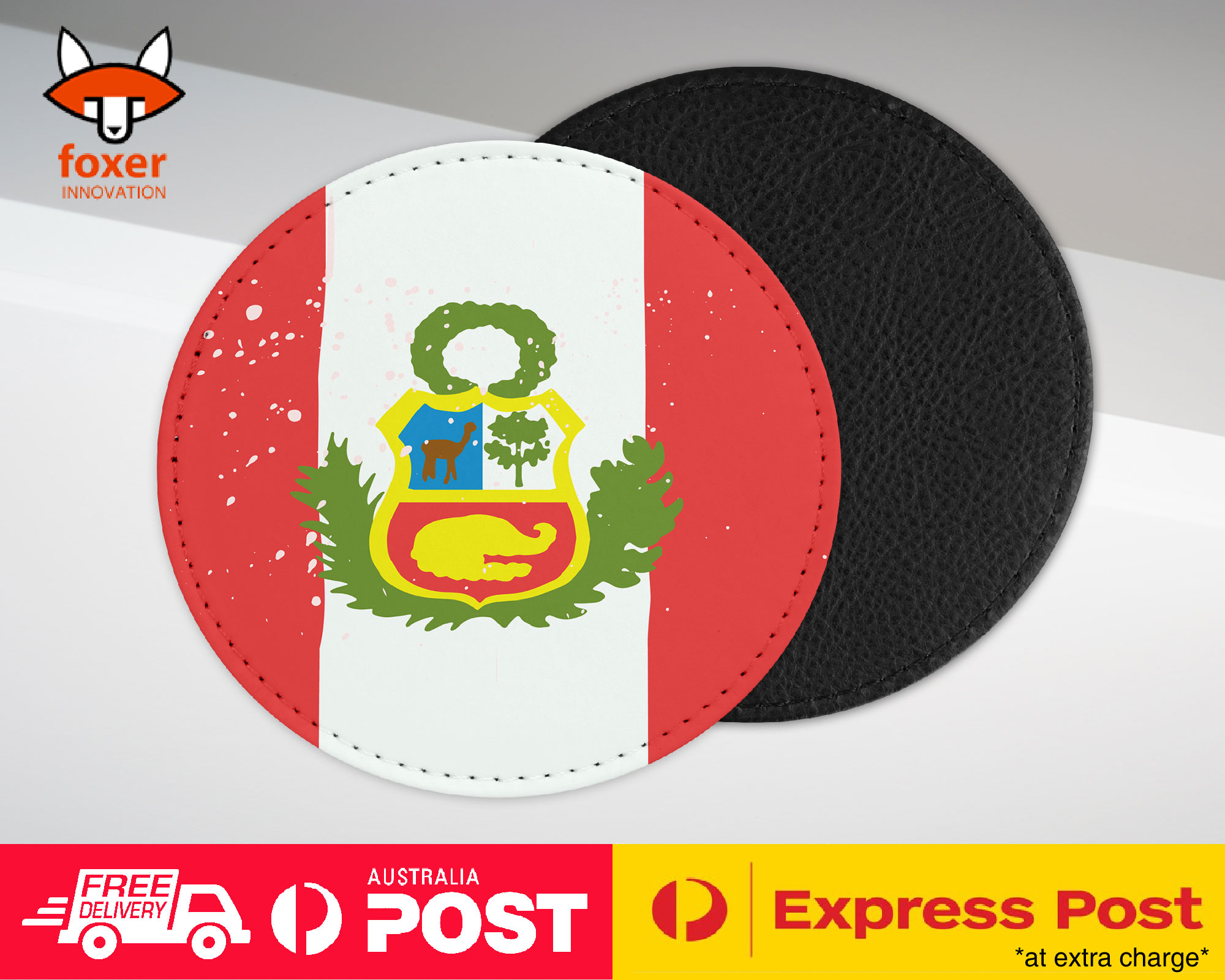 COASTER COFFEE DRINKING MAT|PERU COUNTRY FLAG 292