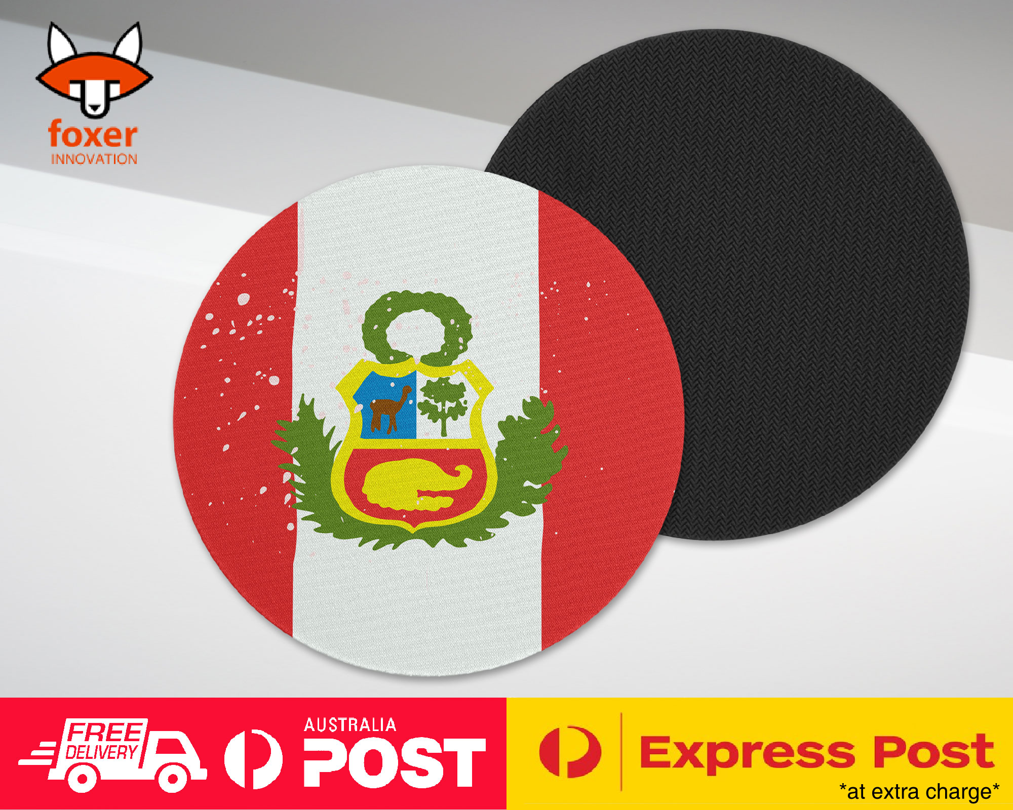 COASTER COFFEE DRINKING MAT|PERU COUNTRY FLAG 292